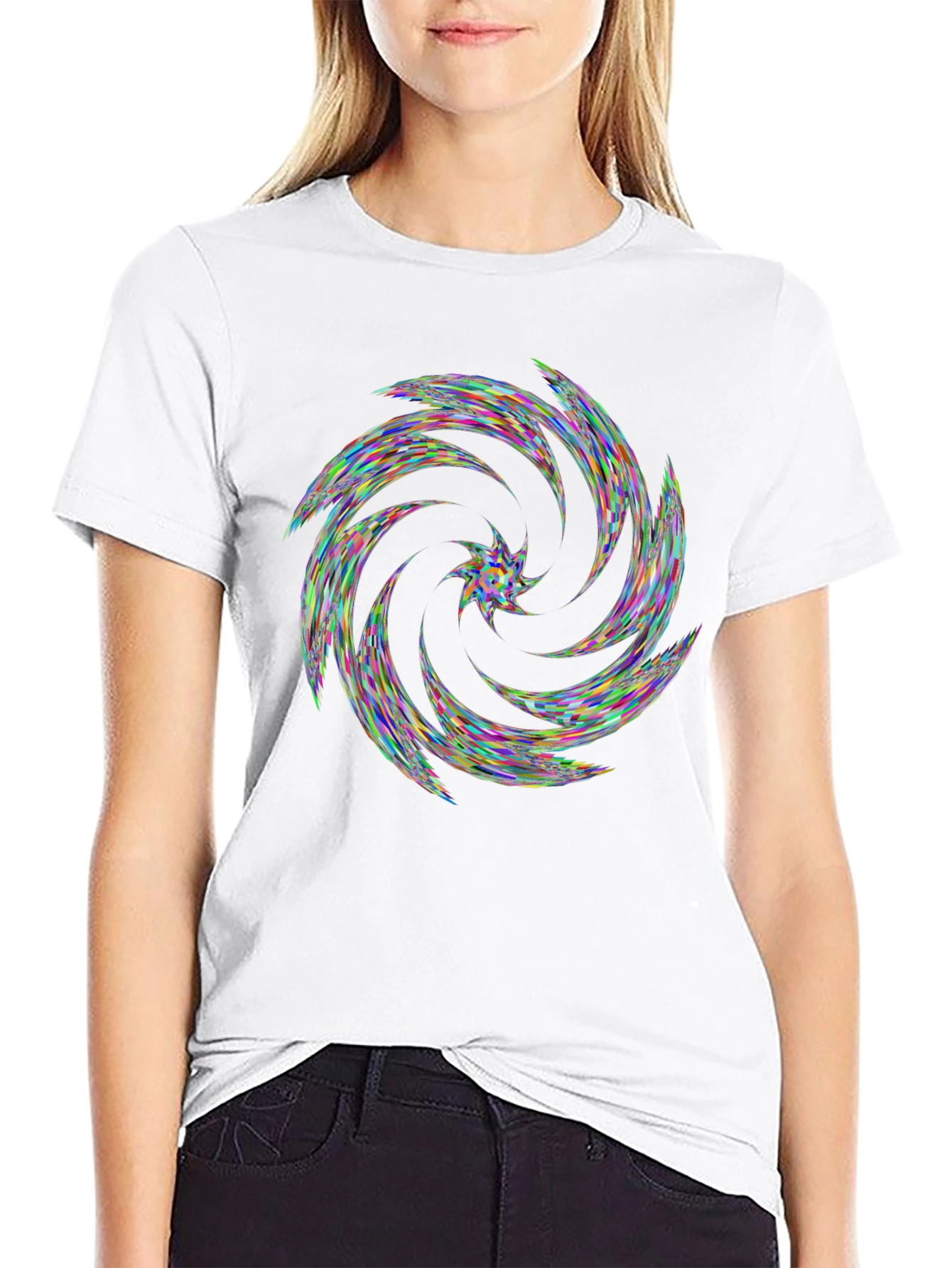 Kaleidoscope Swirl Black T-Shirt