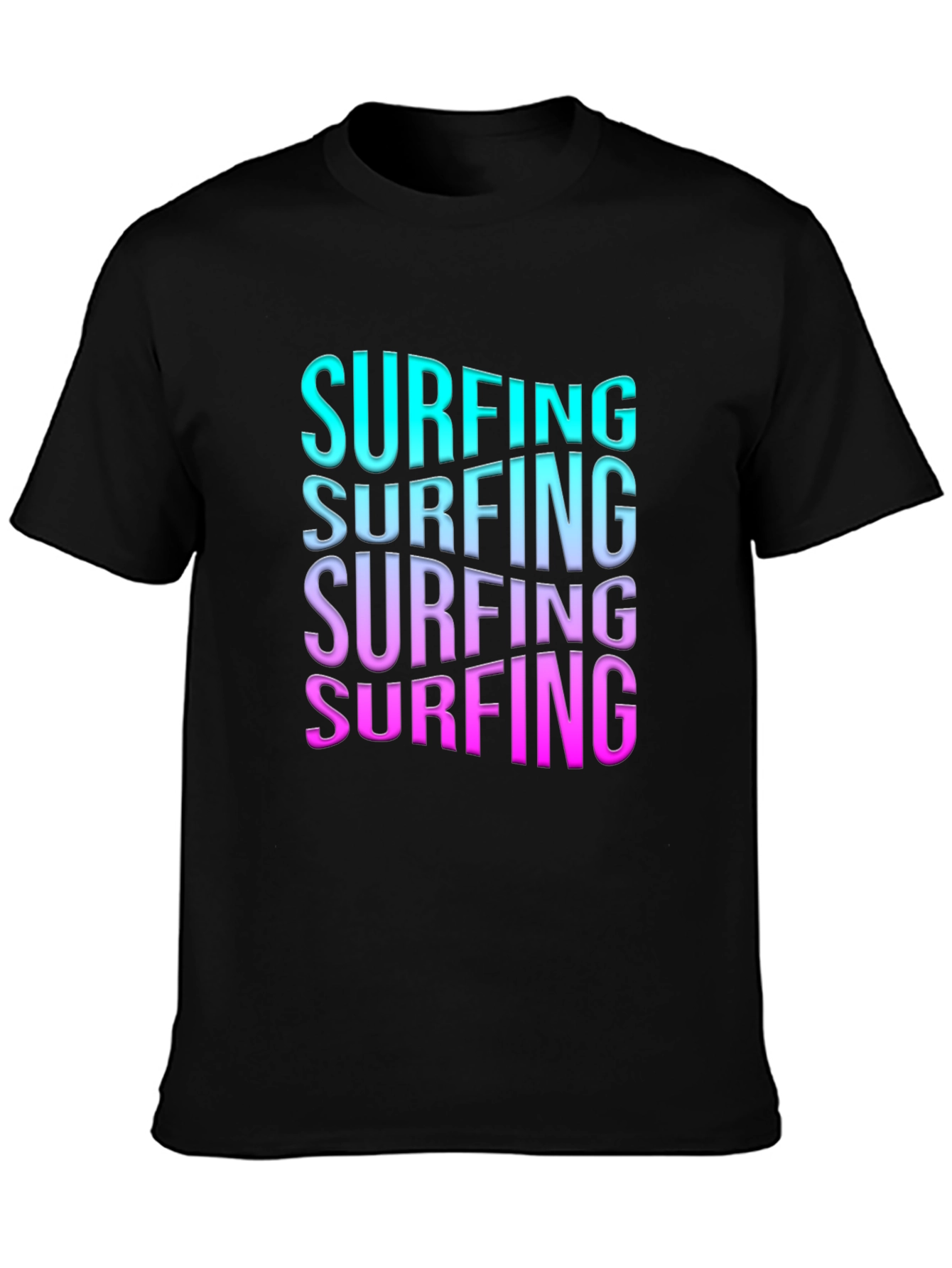Surfing T-Shirt - Cool Gradient Text Design