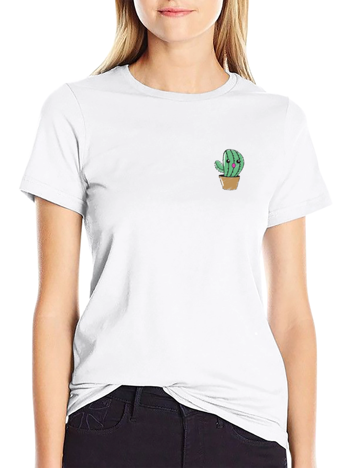 Cute Cactus Graphic Tee - Black Unisex Shirt