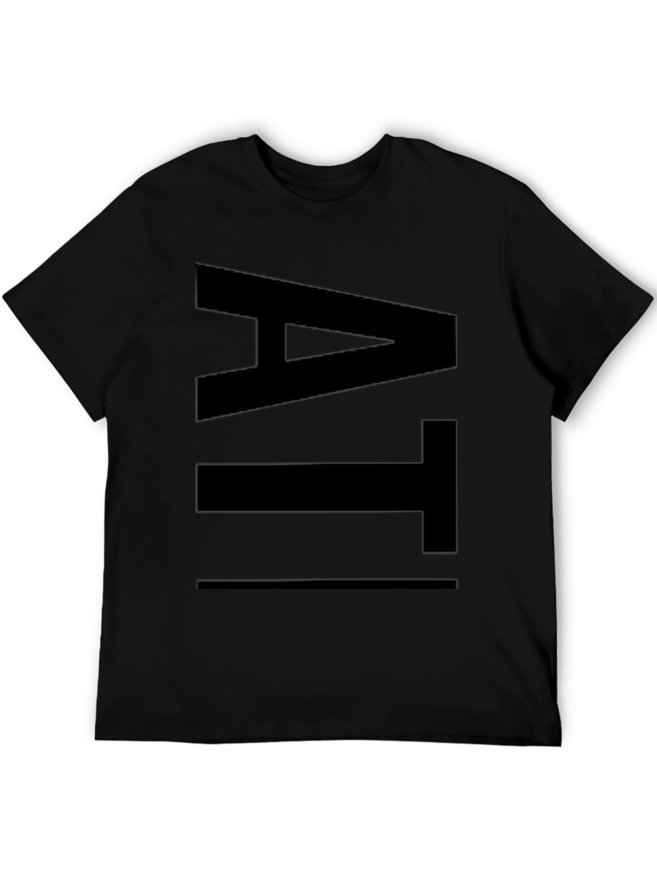 Bold Letter Graphic Black T-Shirt