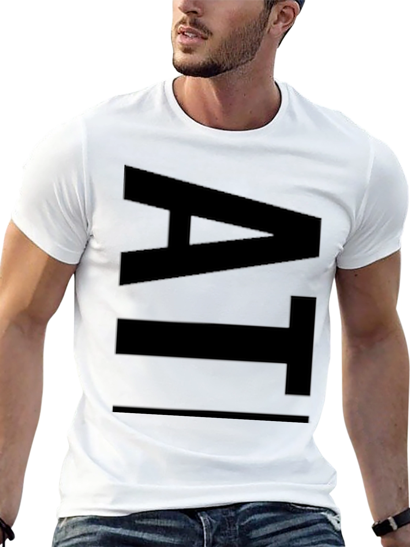 Bold Letter Graphic Black T-Shirt