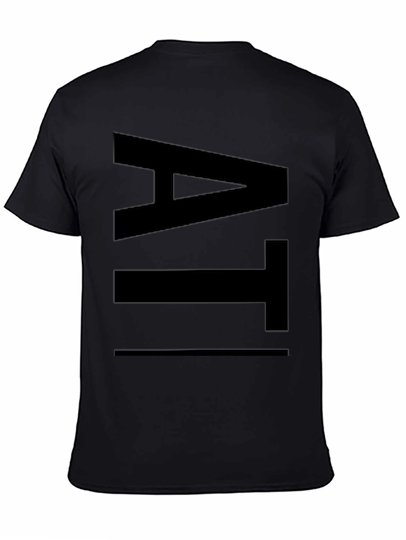 Bold Letter Graphic Black T-Shirt