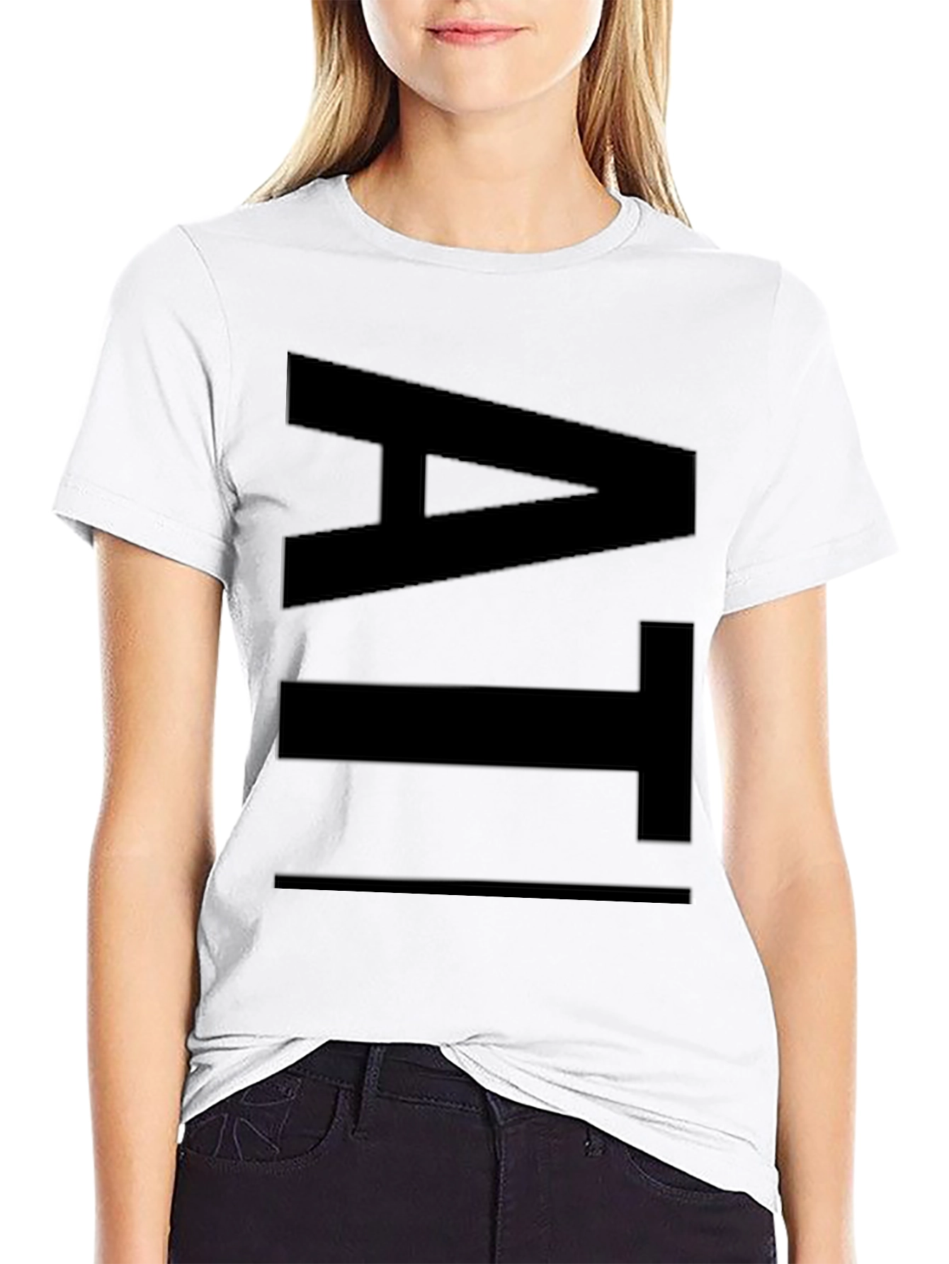 Bold Letter Graphic Black T-Shirt