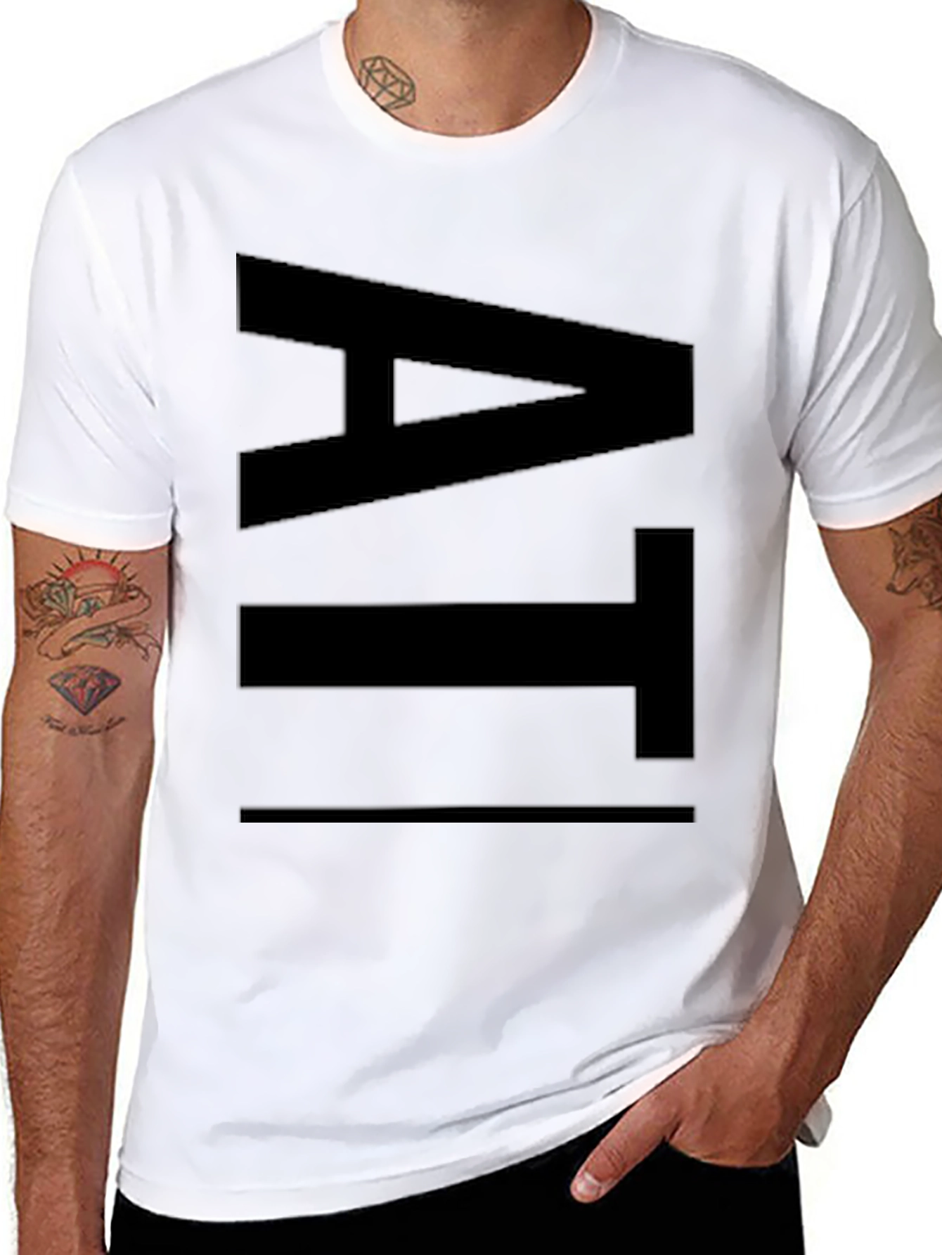 Bold Letter Graphic Black T-Shirt