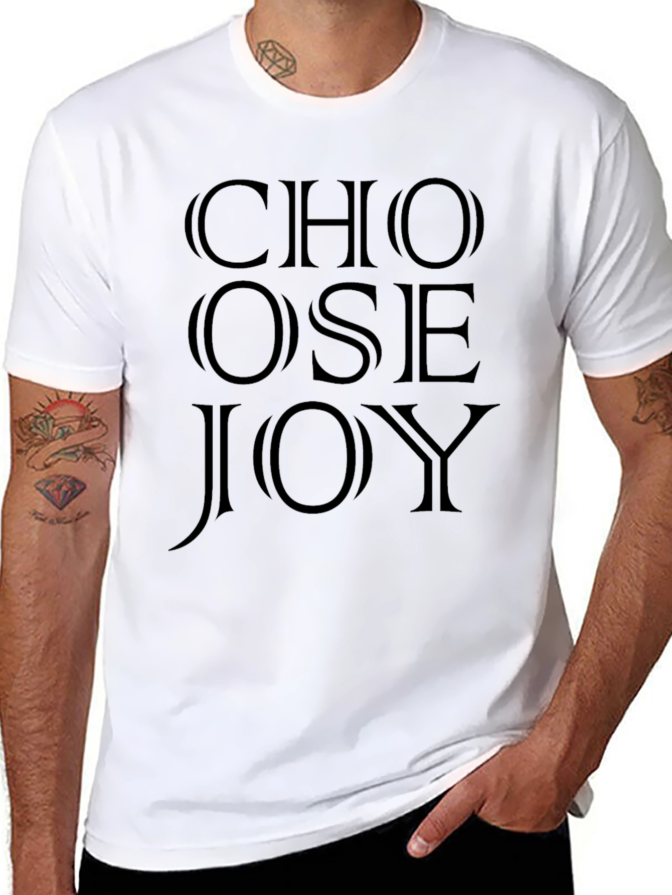 Choose Joy Graphic Tee - Black Cotton T-Shirt