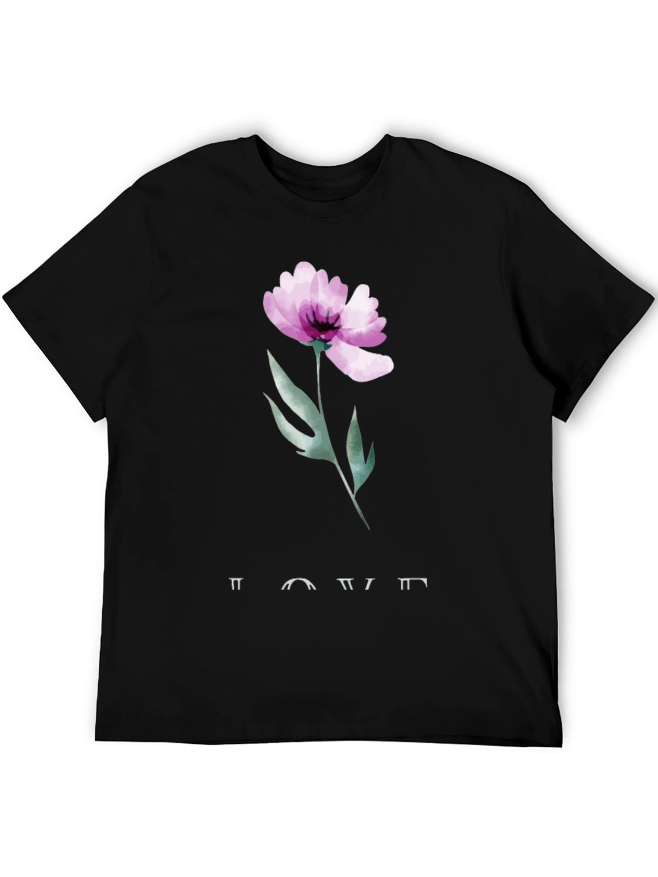 Floral Print Black Graphic Tee