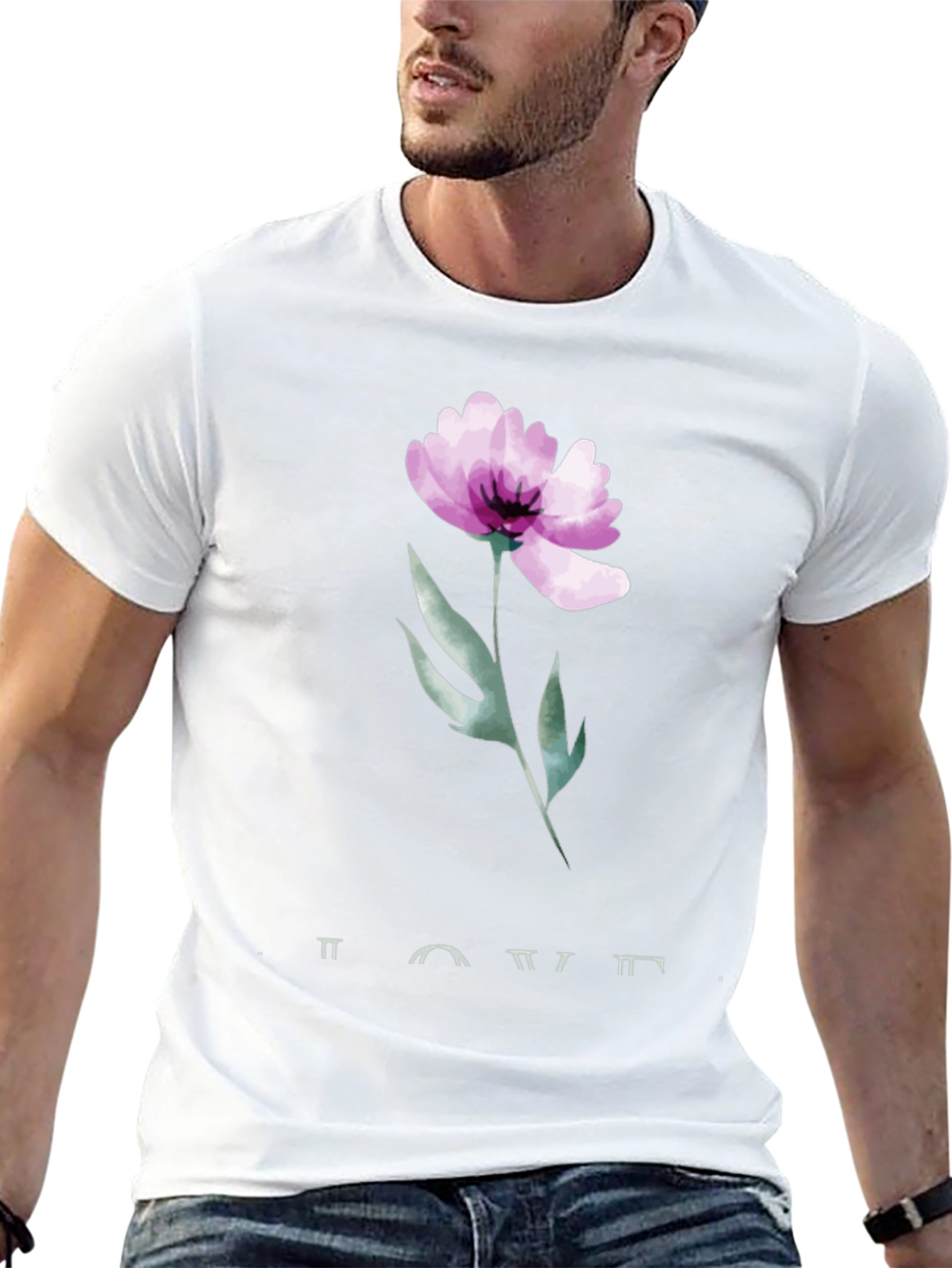 Floral Print Black Graphic Tee
