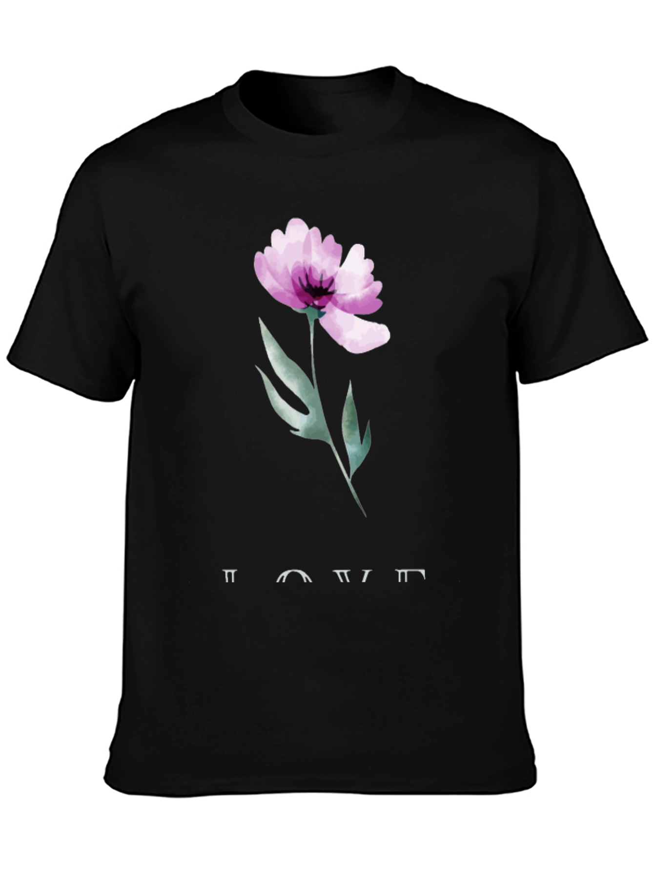 Floral Print Black Graphic Tee