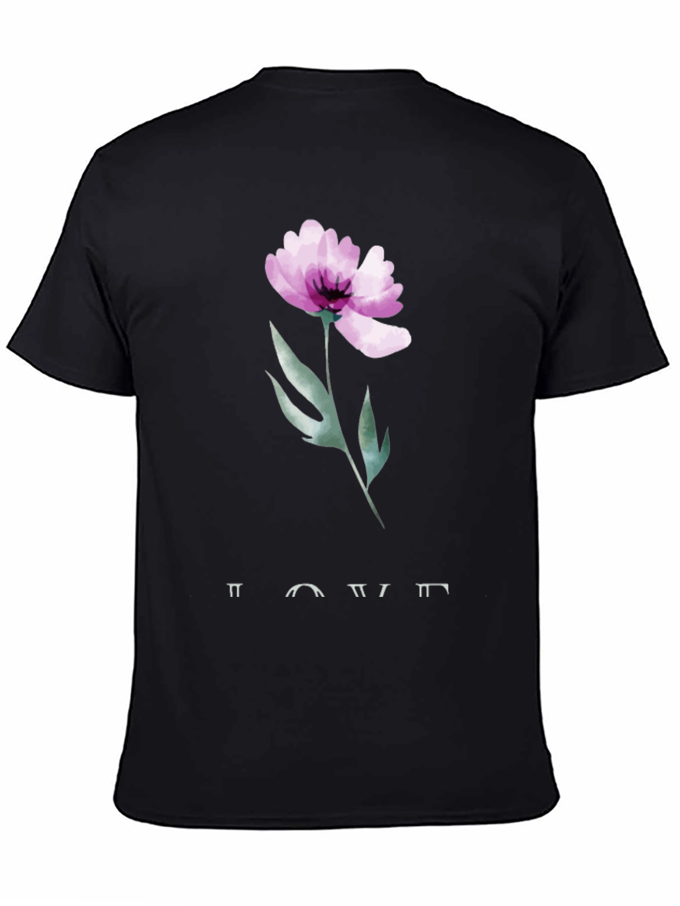 Floral Print Black Graphic Tee