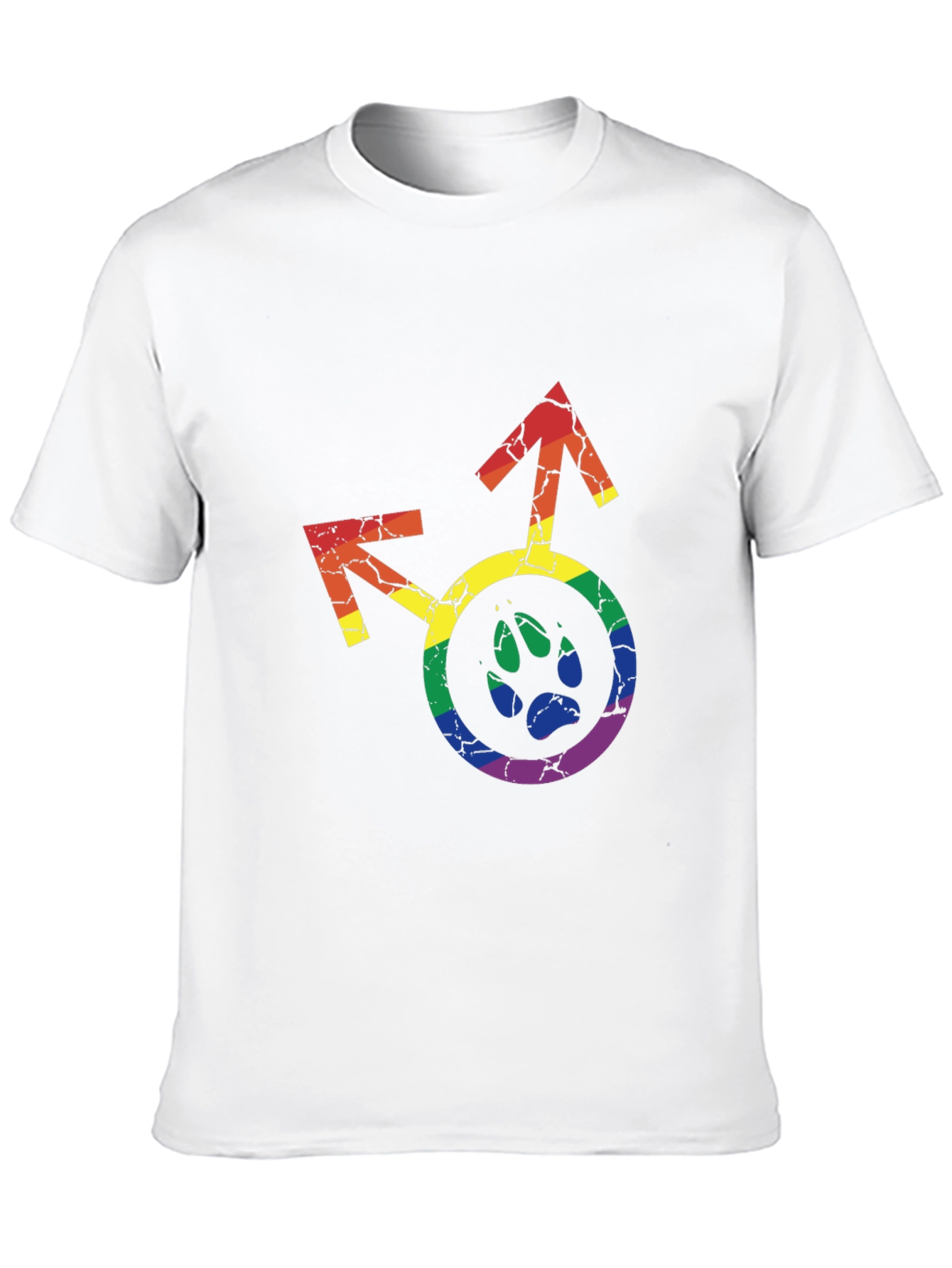 LGBTQ+ Paw Print Graphic Tee - Rainbow Pride Shirt