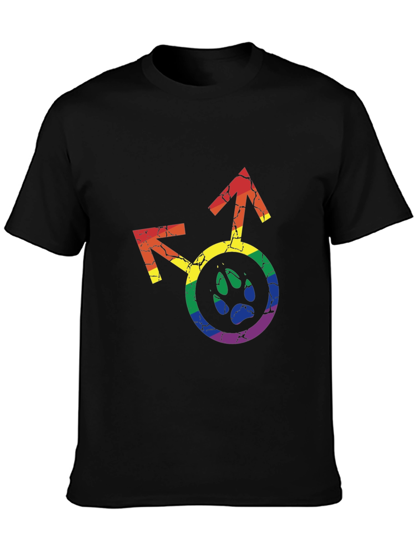 LGBTQ+ Paw Print Graphic Tee - Rainbow Pride Shirt