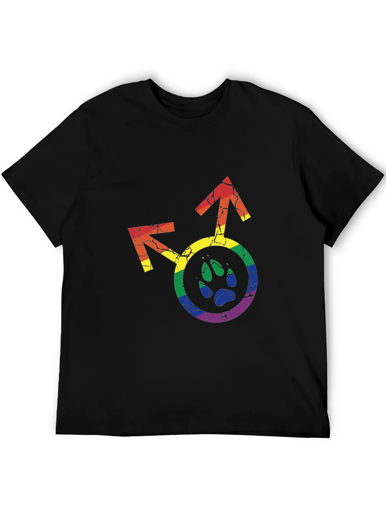 LGBTQ+ Paw Print Graphic Tee - Rainbow Pride Shirt