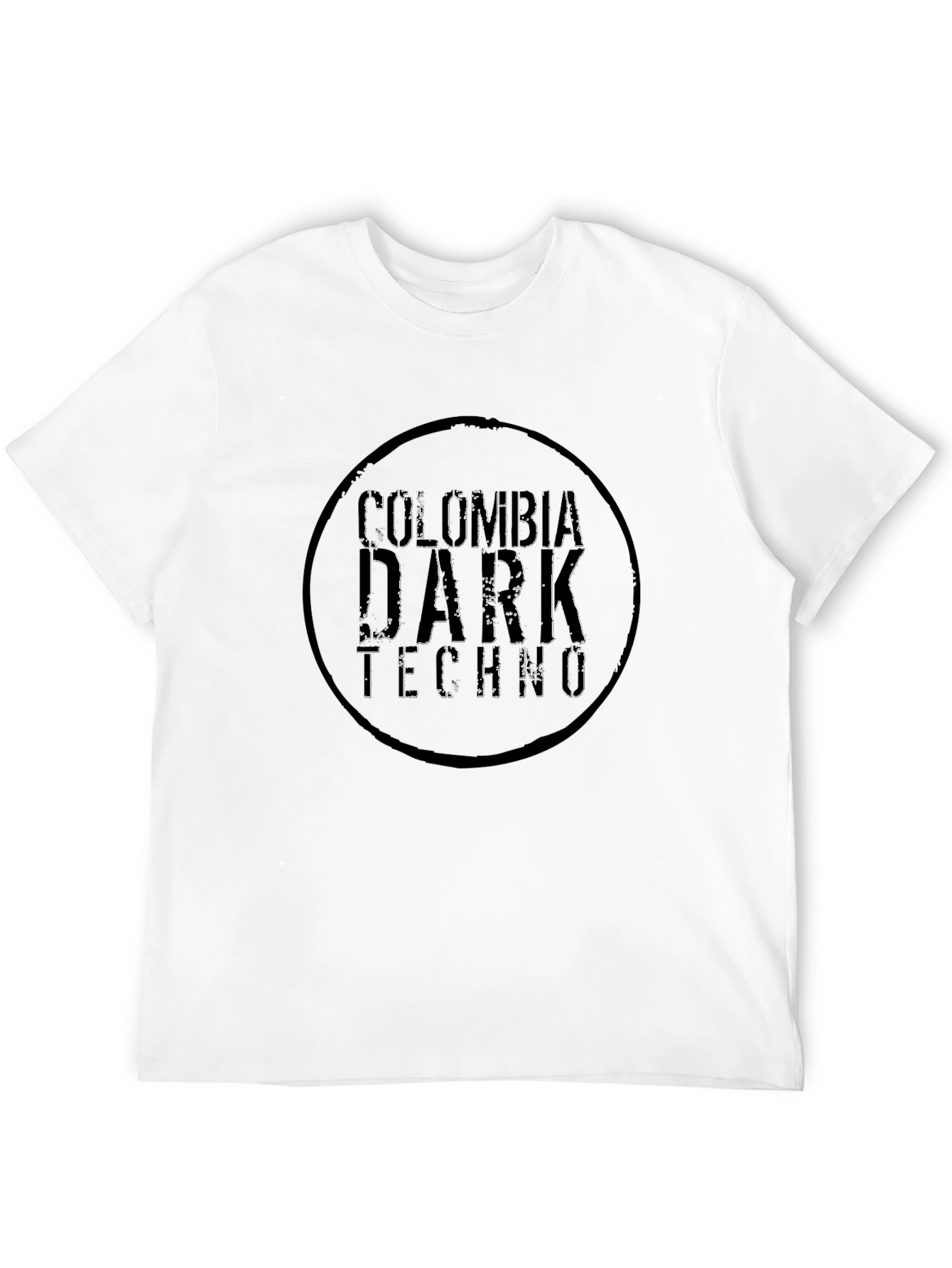 Colombia Dark Techno Black Graphic T-Shirt