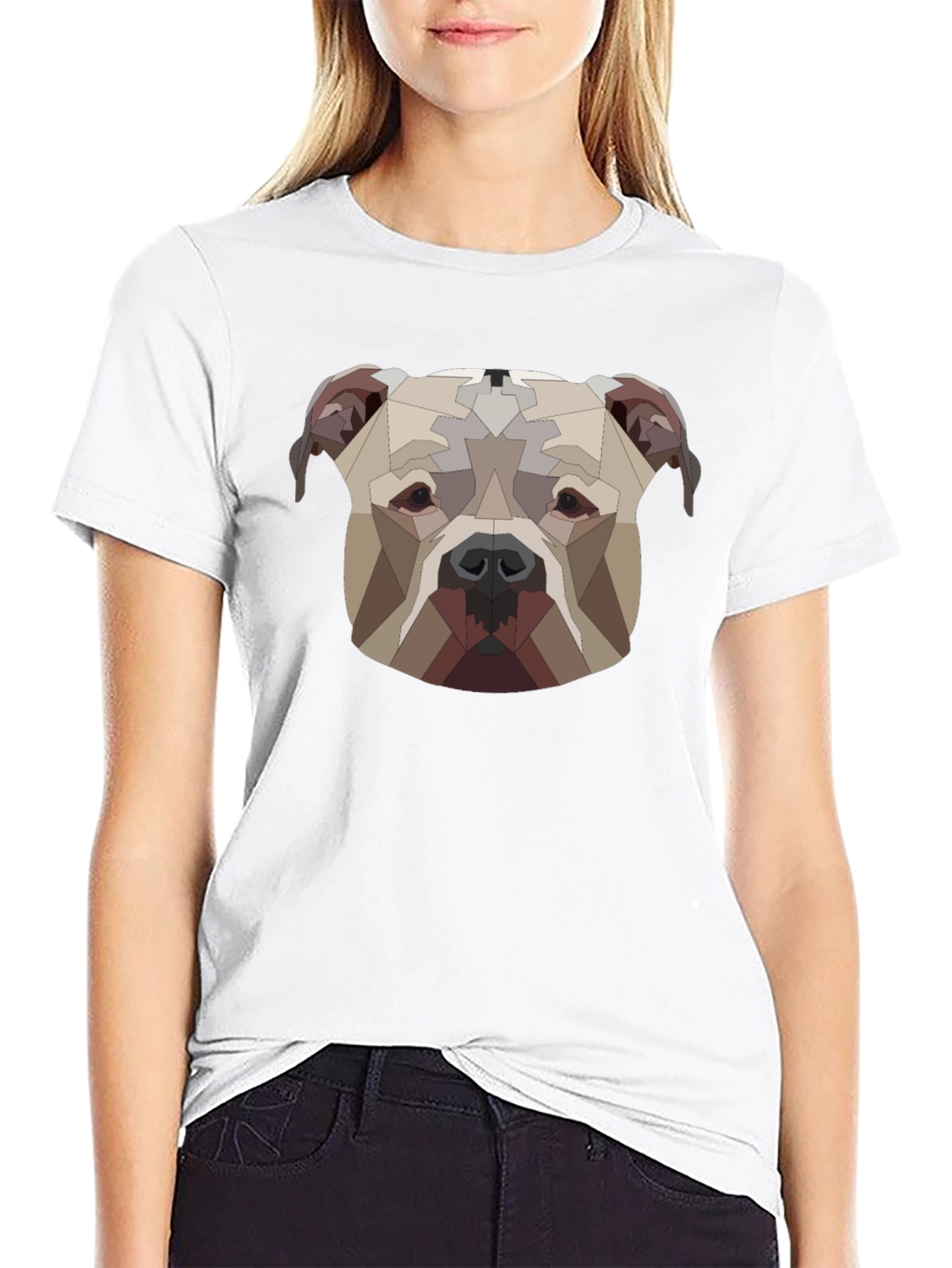 Geometric Dog Head Graphic Tee