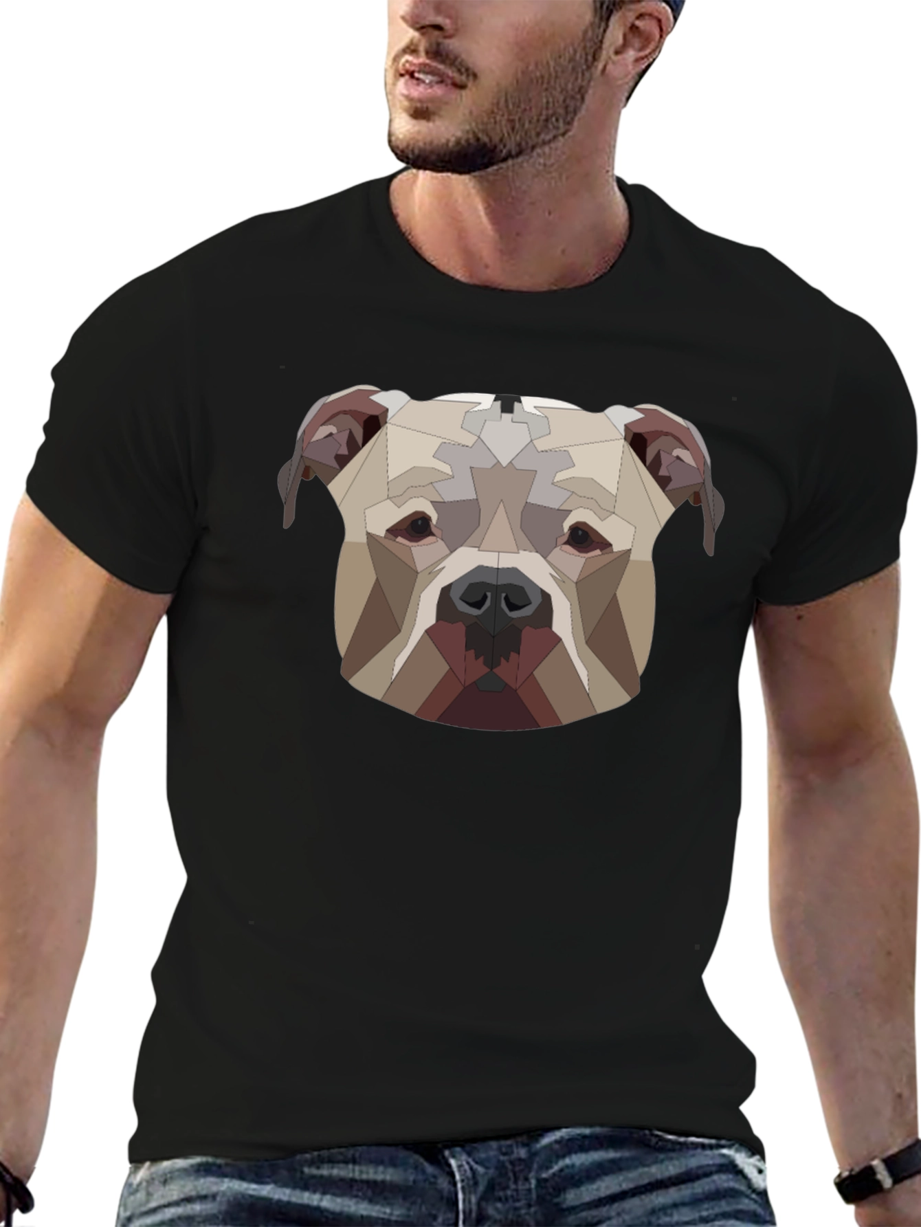 Geometric Dog Head Graphic Tee