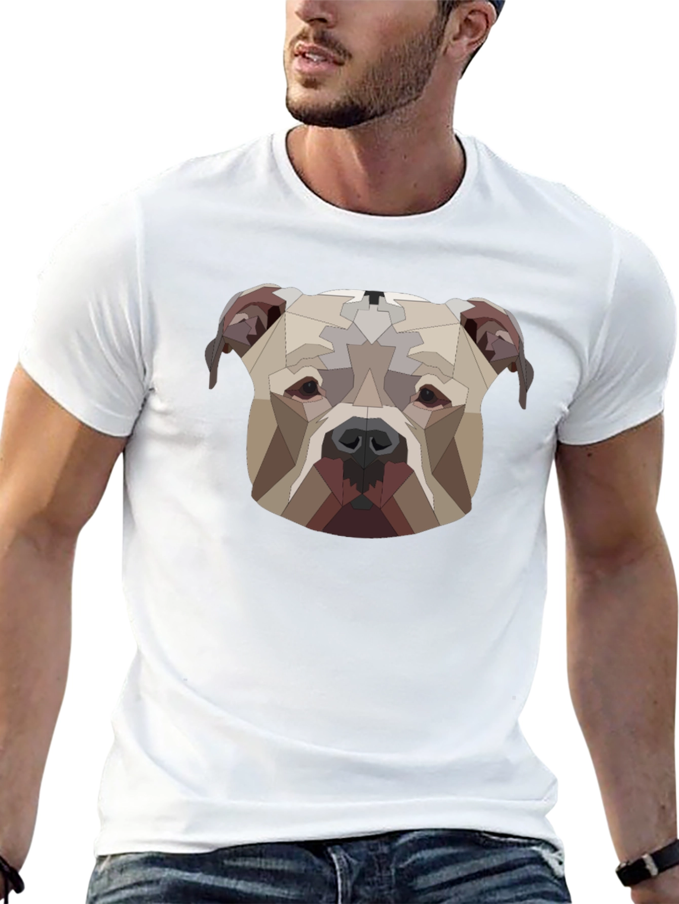 Geometric Dog Head Graphic Tee