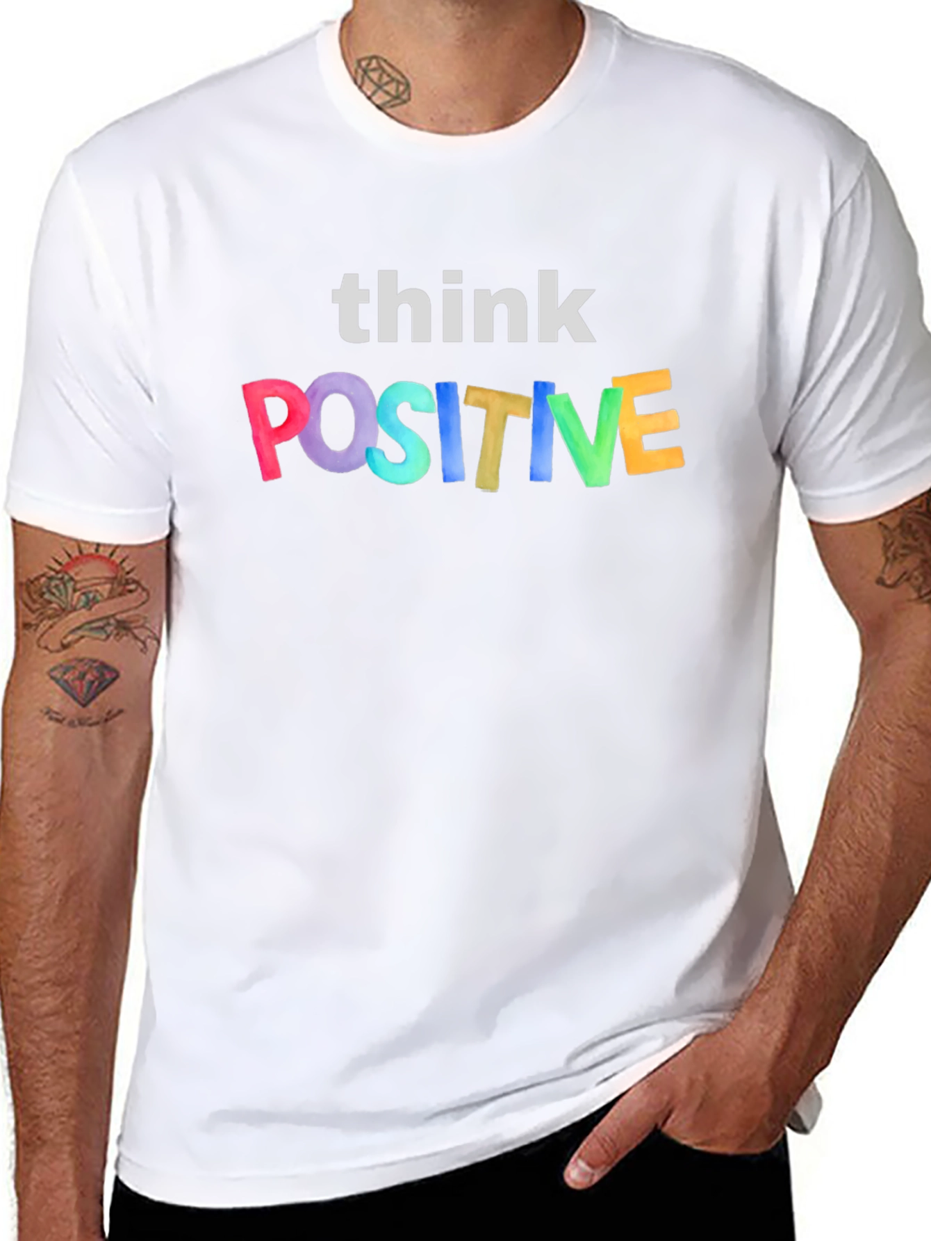 Think Positive Graphic Tee - Black Unisex T-Shirt