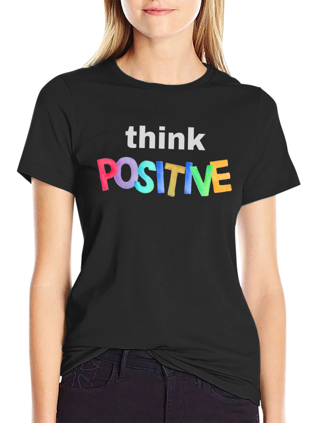 Think Positive Graphic Tee - Black Unisex T-Shirt