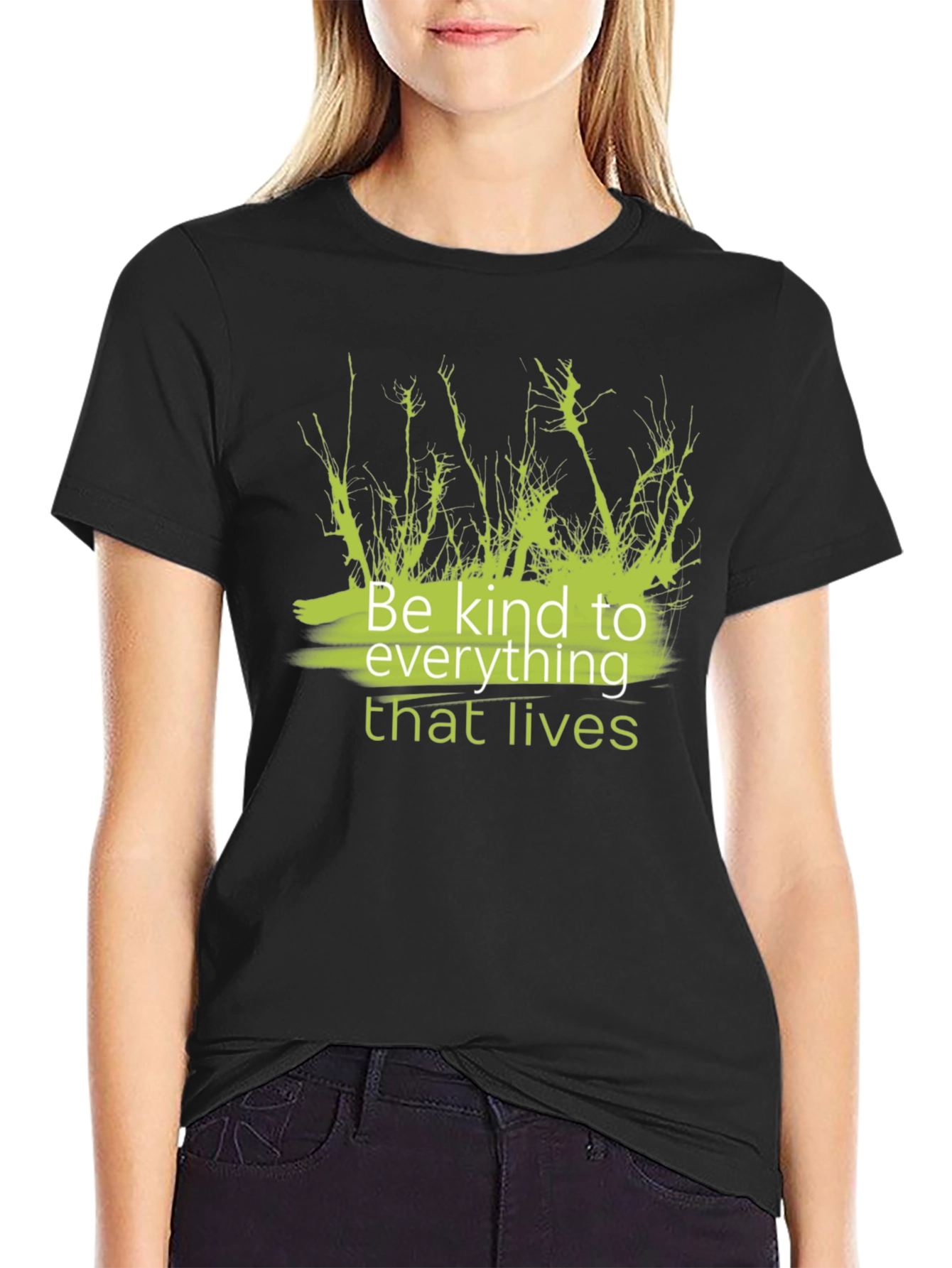 Kindness T-Shirt - Black Tee with Green Graphic