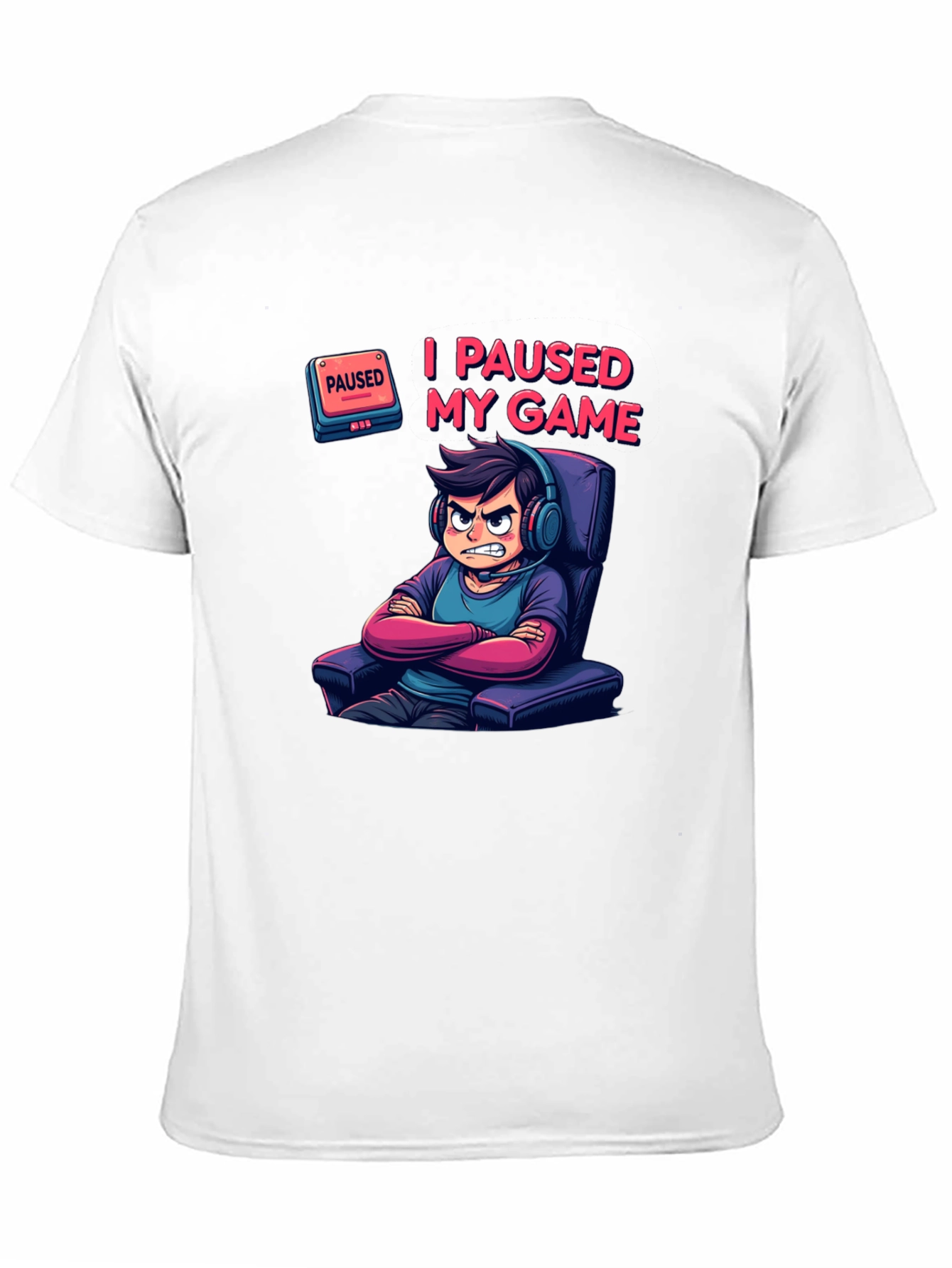 I Paused My Game Black T-Shirt
