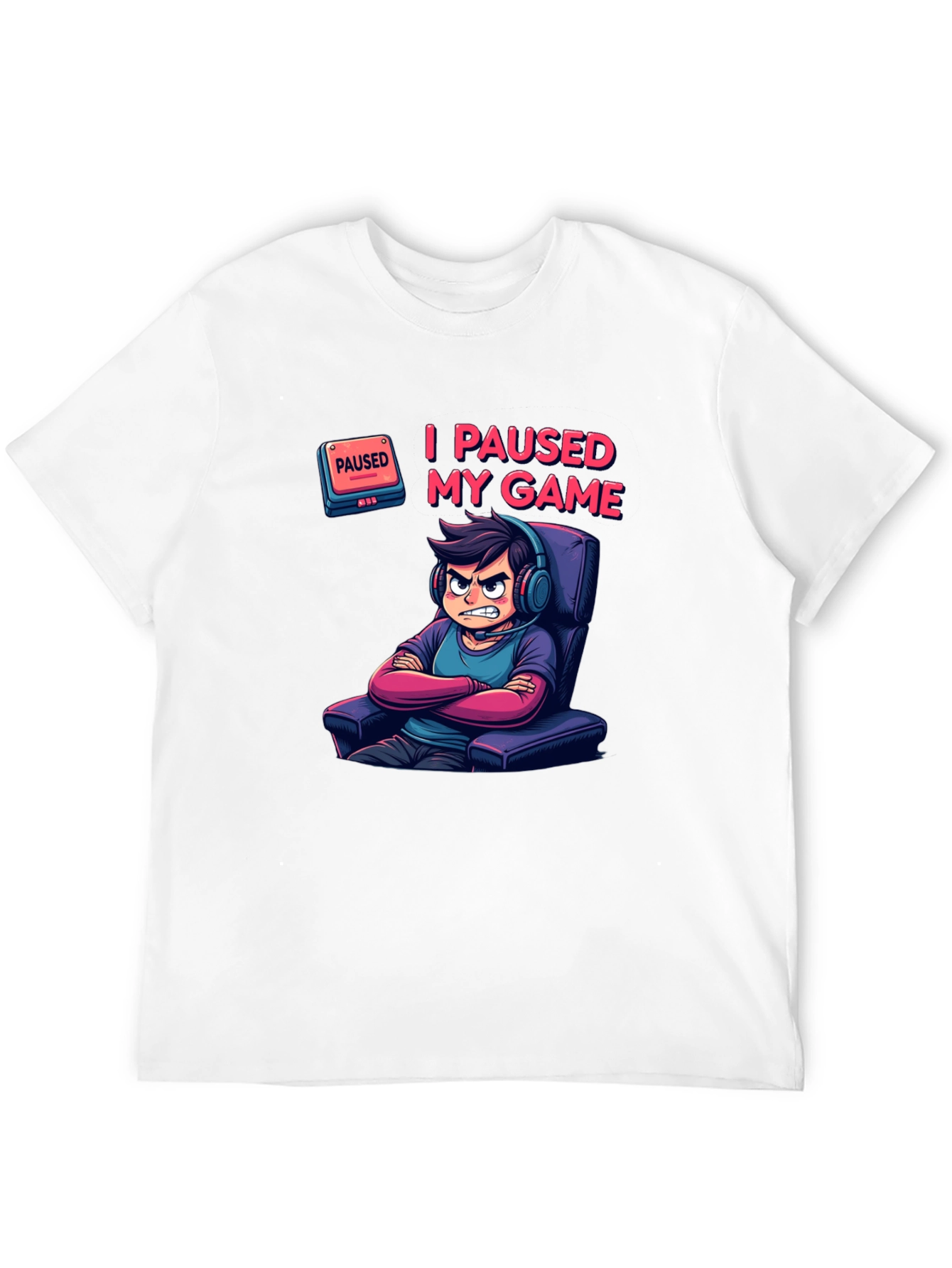 I Paused My Game Black T-Shirt