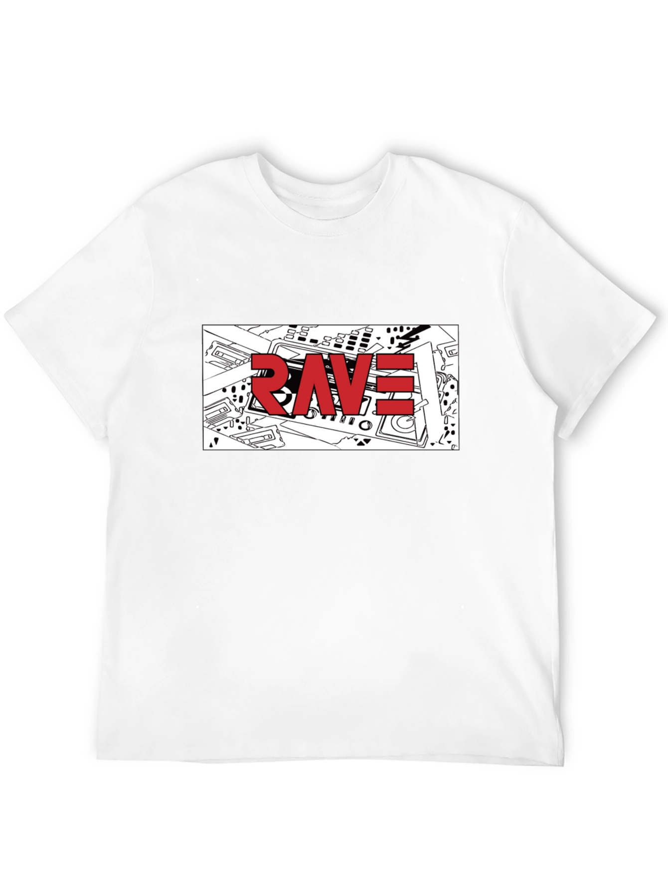 Rave Graphic T-Shirt - Black Crew Neck Tee