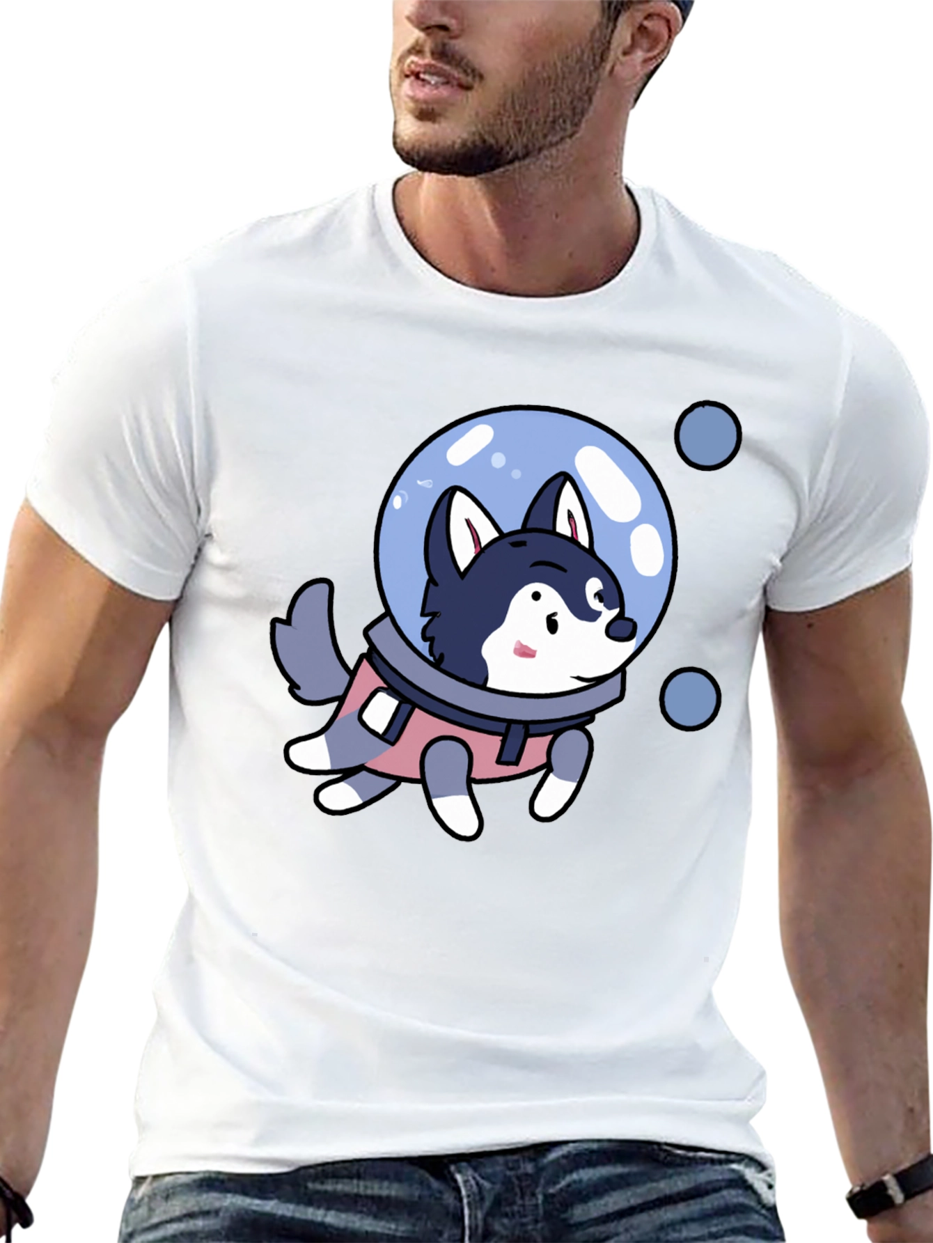 Husky Astronaut T-Shirt - Space Dog Tee