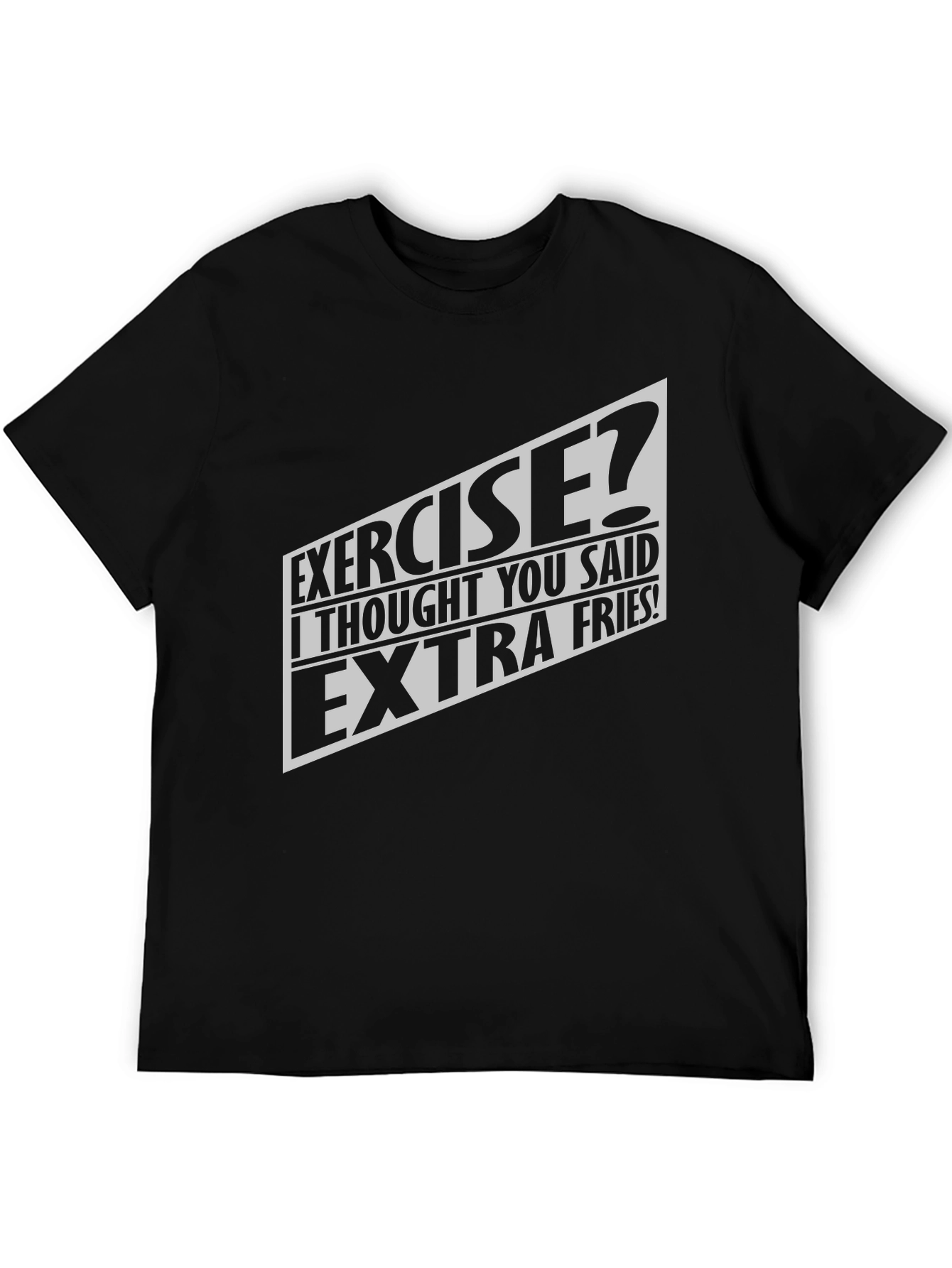 Funny Exercise Extra Fries Graphic T-Shirt