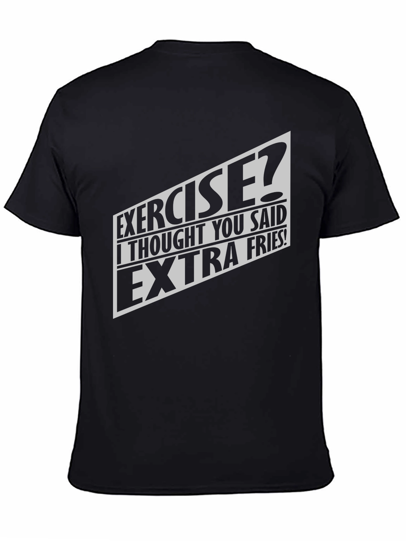 Funny Exercise Extra Fries Graphic T-Shirt