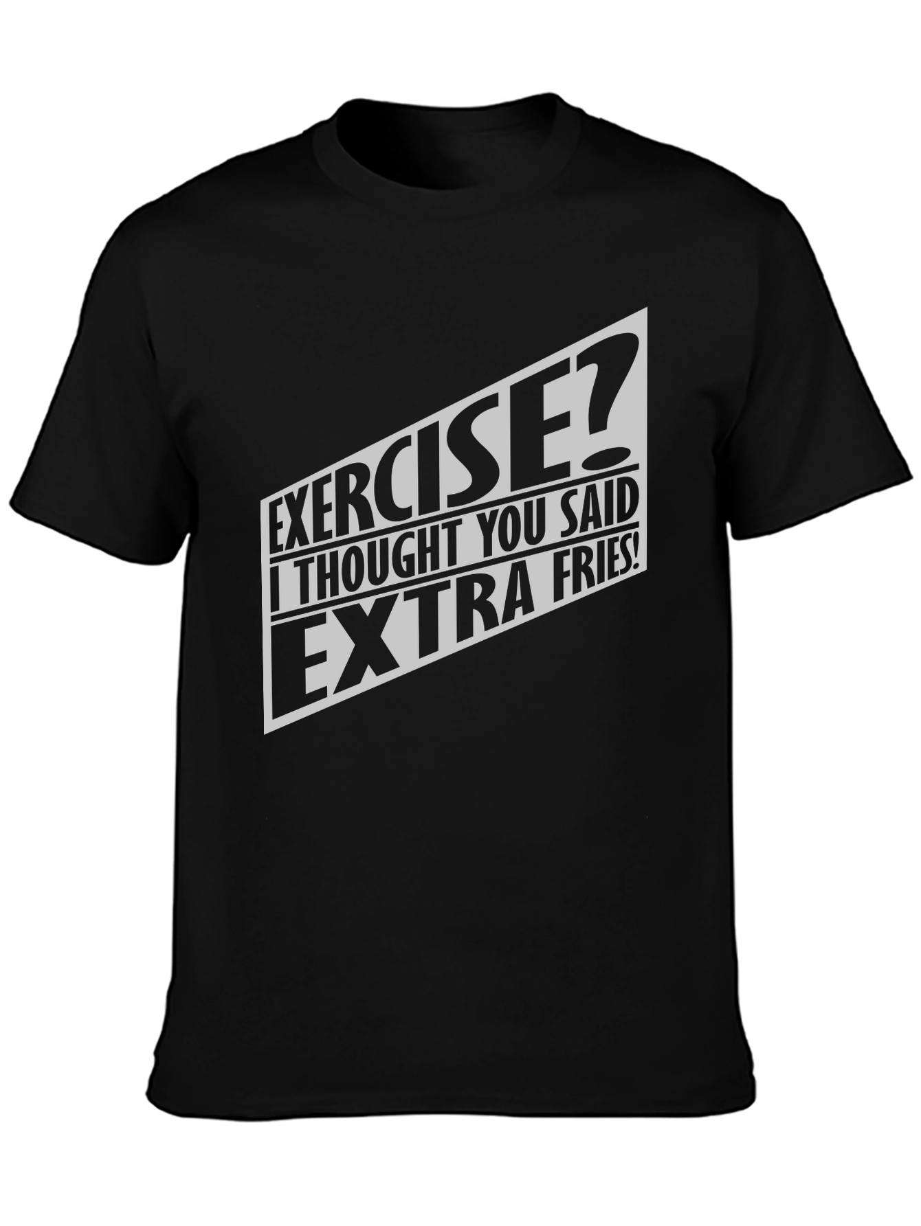 Funny Exercise Extra Fries Graphic T-Shirt