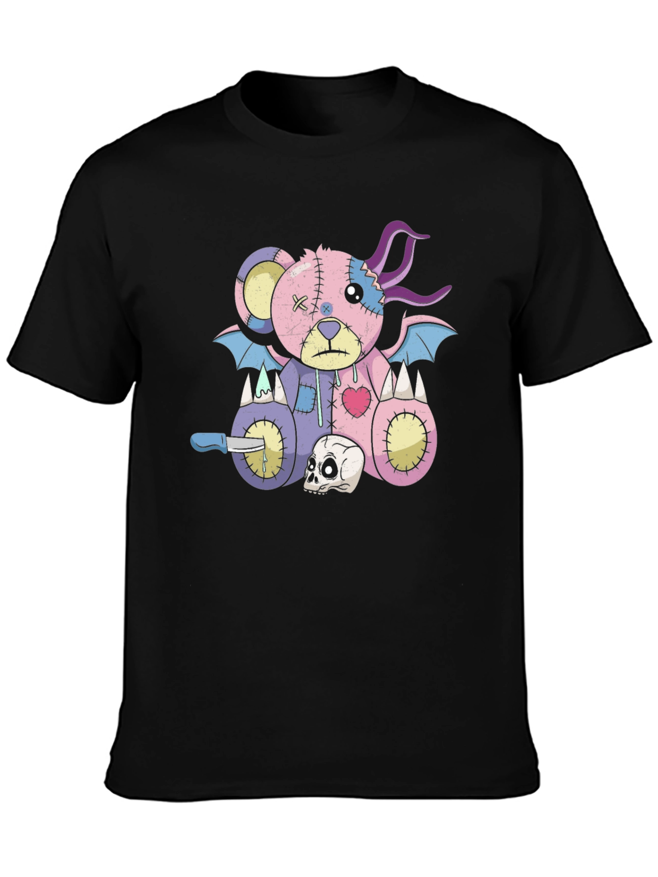 Gothic Teddy Bear T-Shirt - Creepy Cute Style