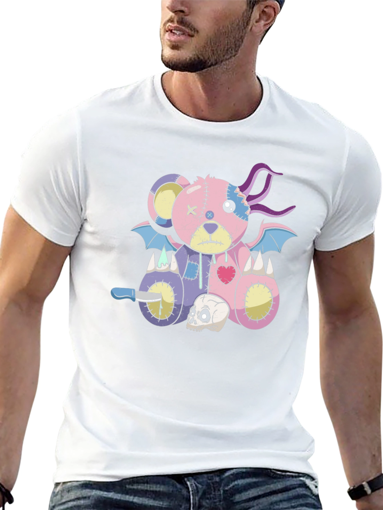 Gothic Teddy Bear T-Shirt - Creepy Cute Style