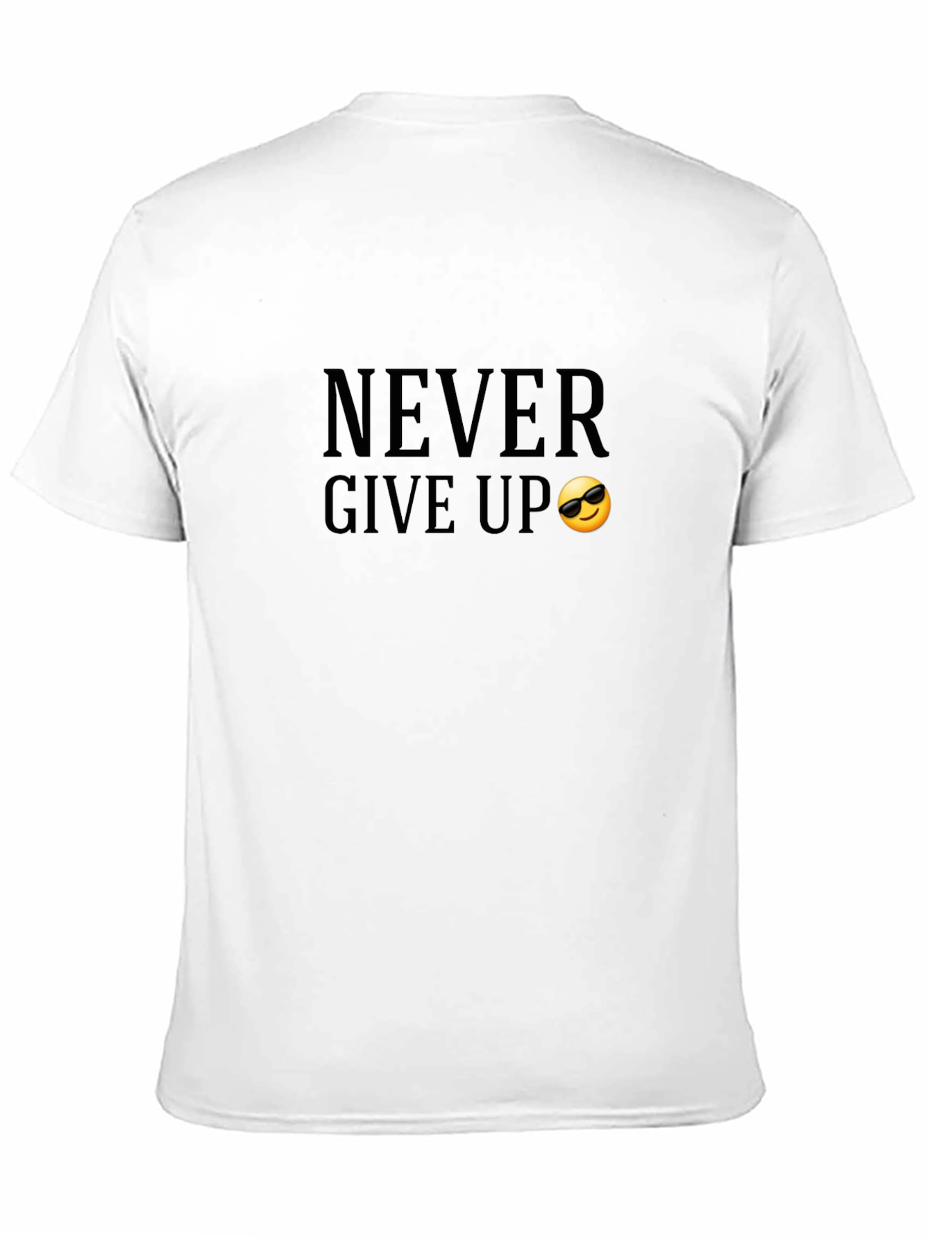 Never Give Up Black Graphic Tee