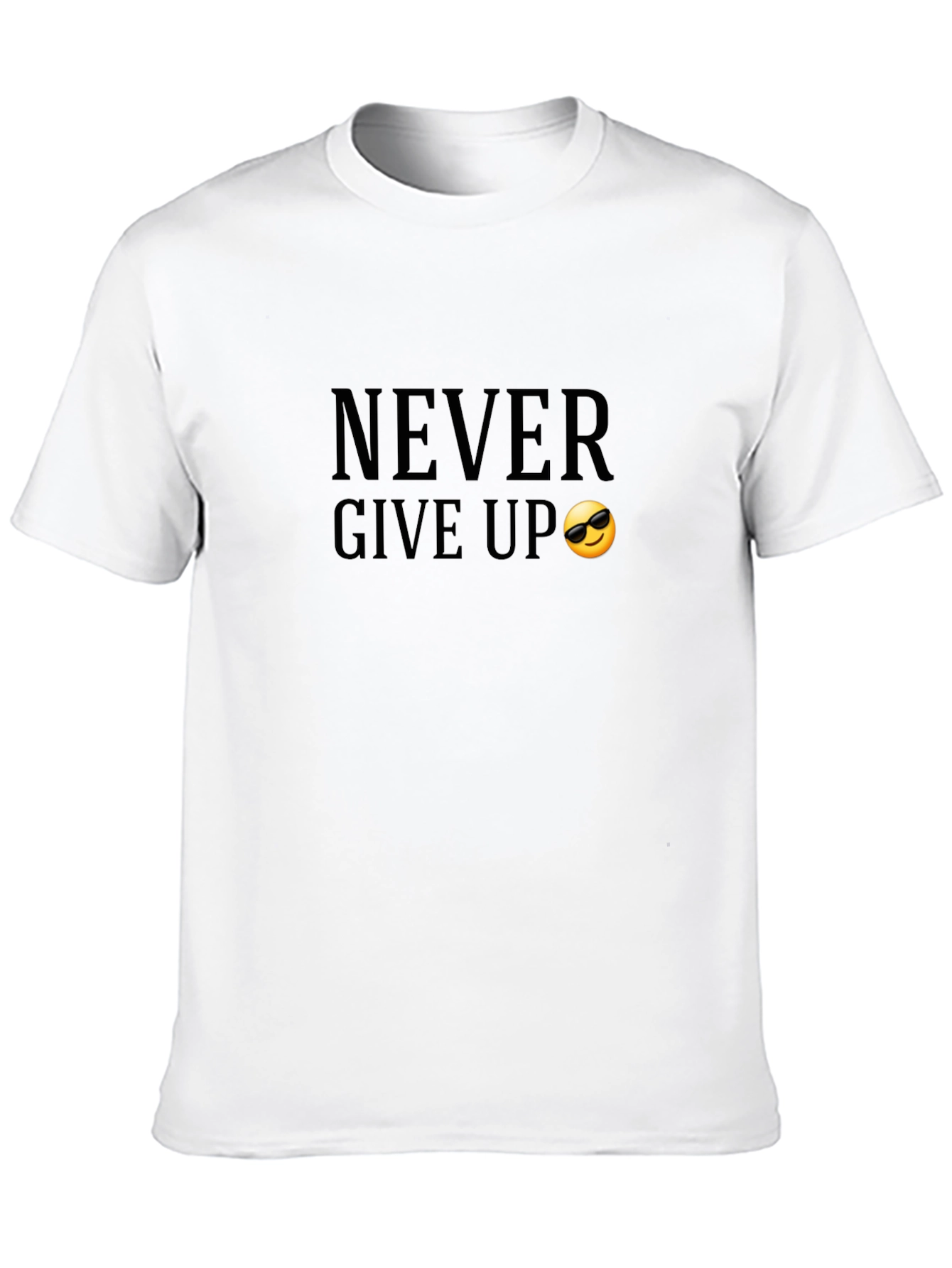Never Give Up Black Graphic Tee