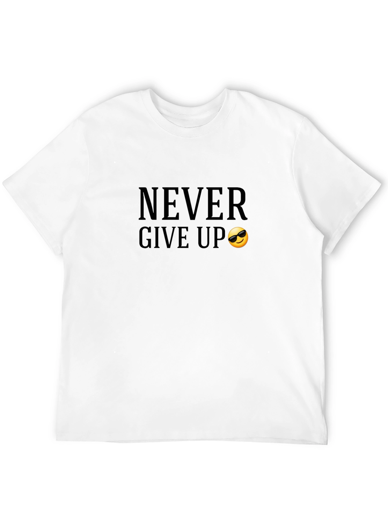 Never Give Up Black Graphic Tee