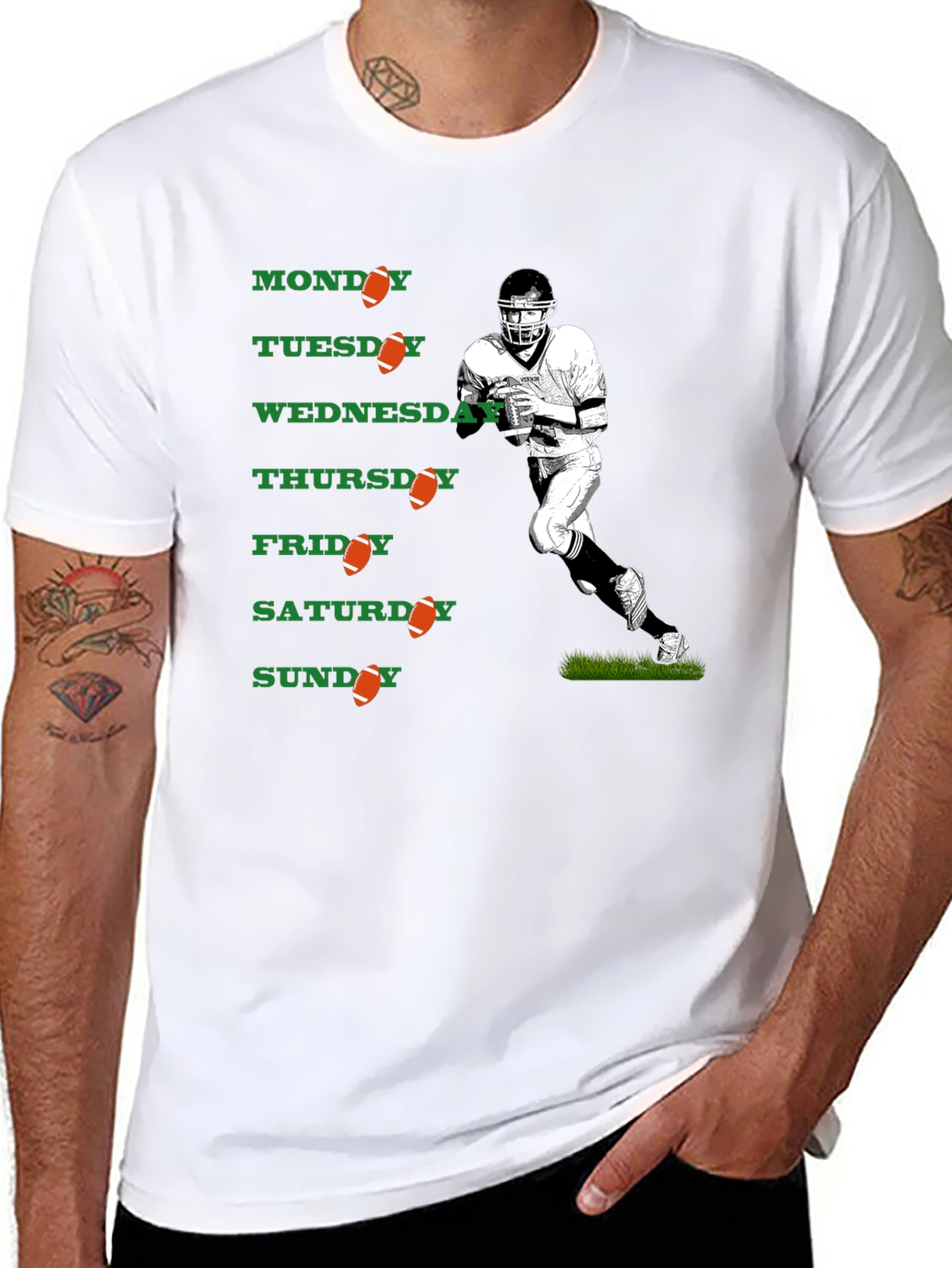 Football Days of the Week Graphic T-Shirt