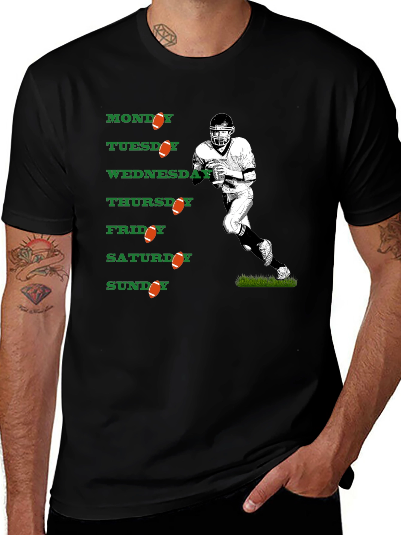 Football Days of the Week Graphic T-Shirt