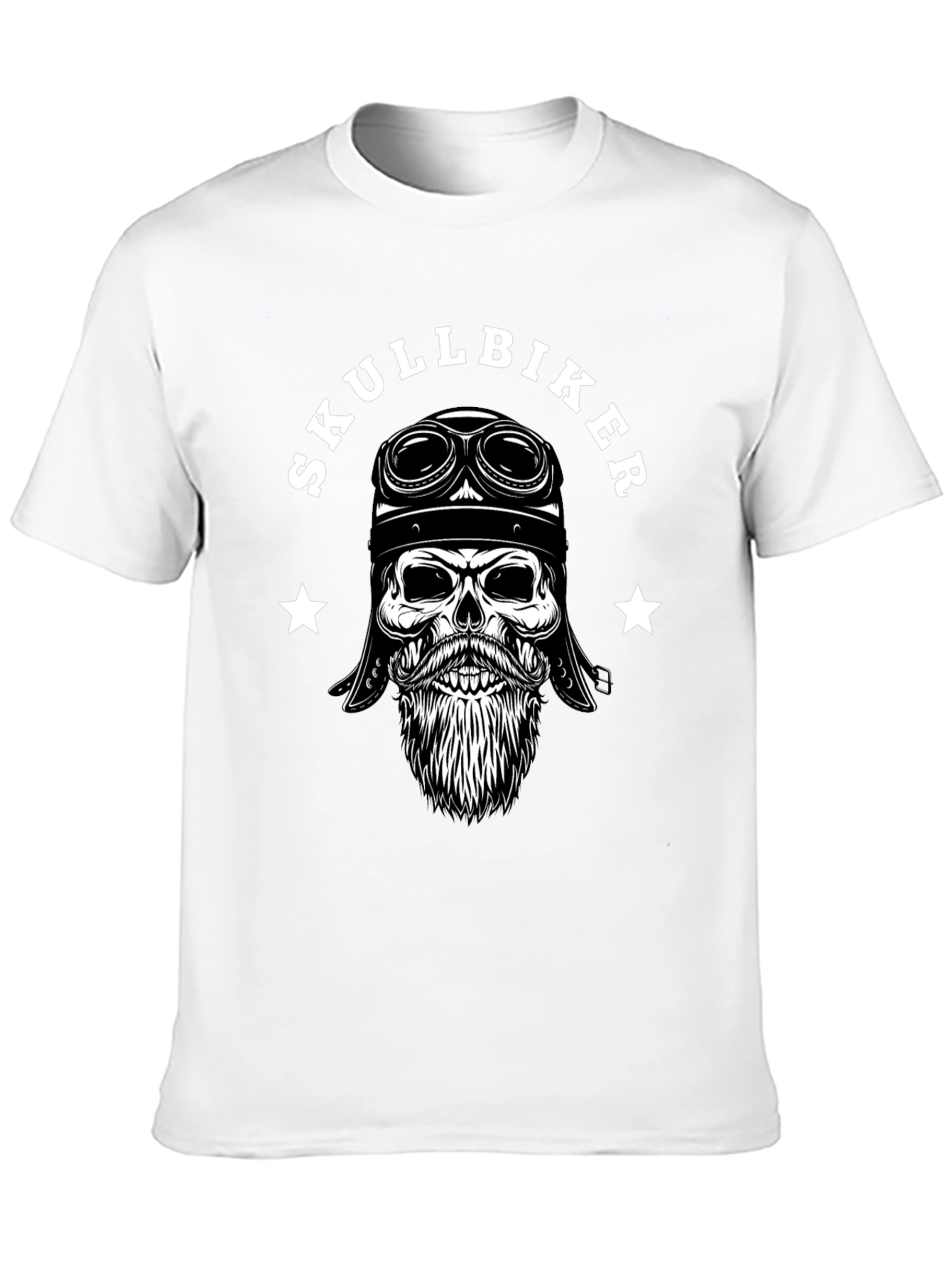 Skull Biker Graphic Tee - Mens Black T-Shirt
