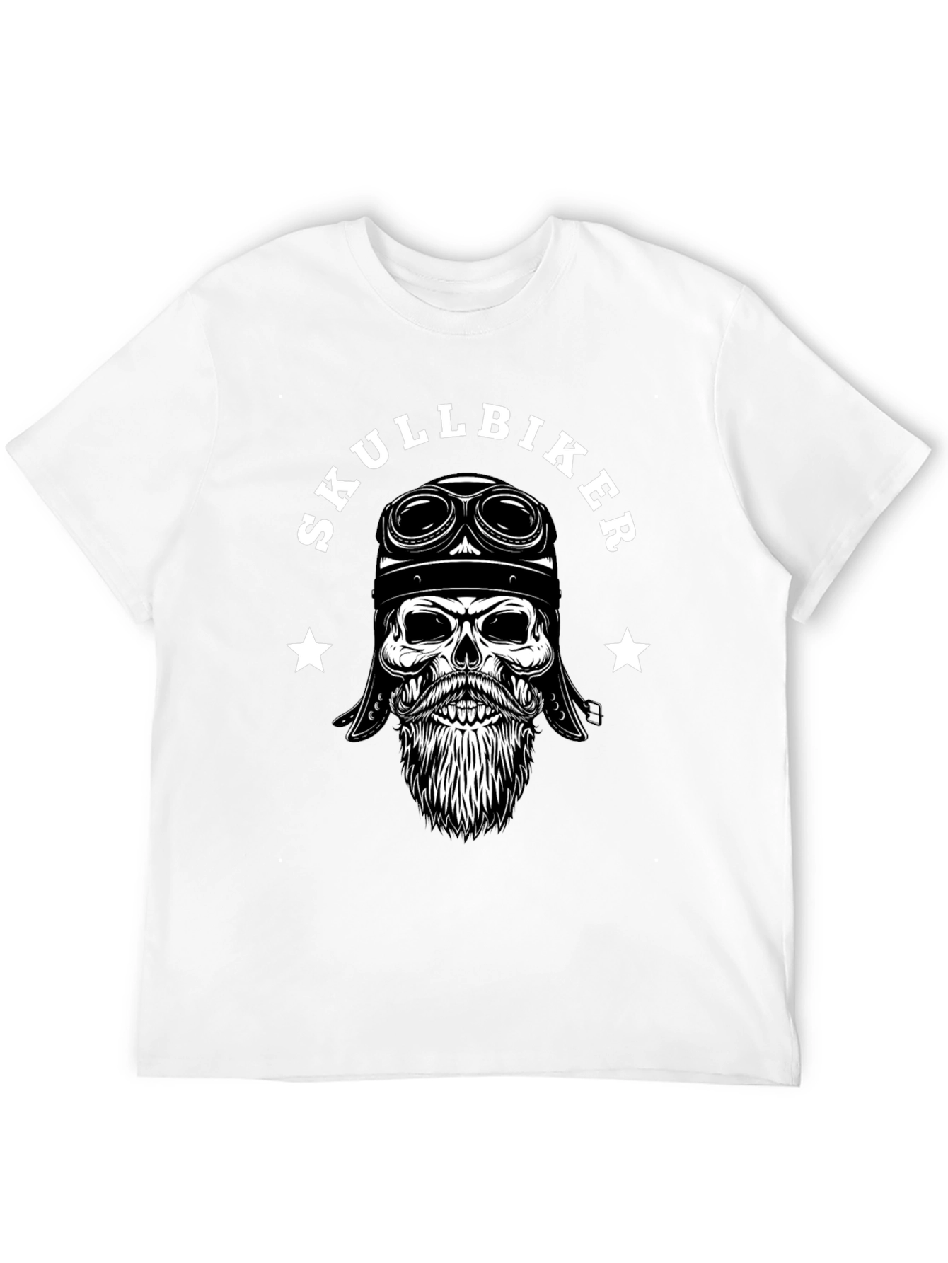 Skull Biker Graphic Tee - Mens Black T-Shirt
