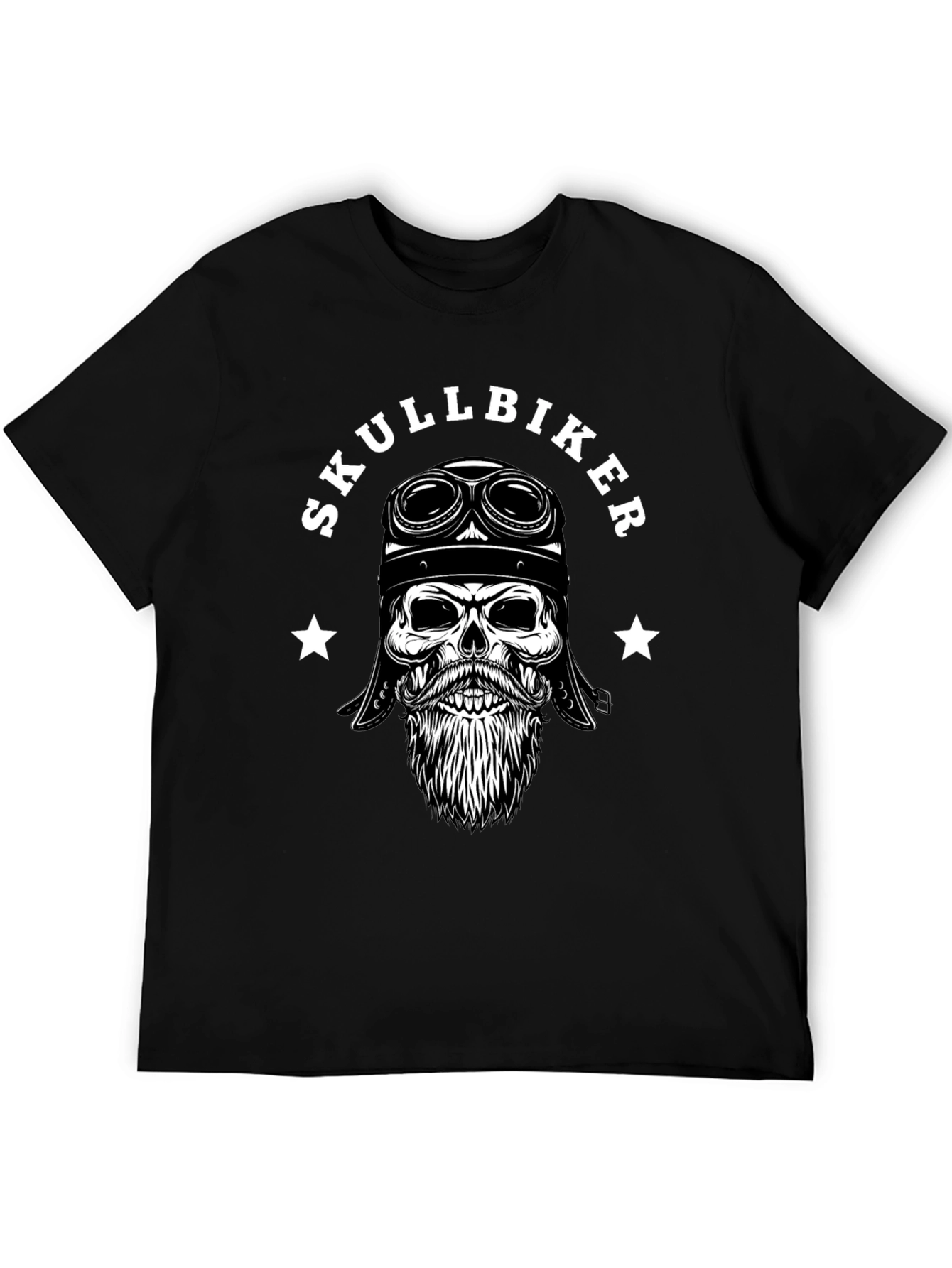 Skull Biker Graphic Tee - Mens Black T-Shirt