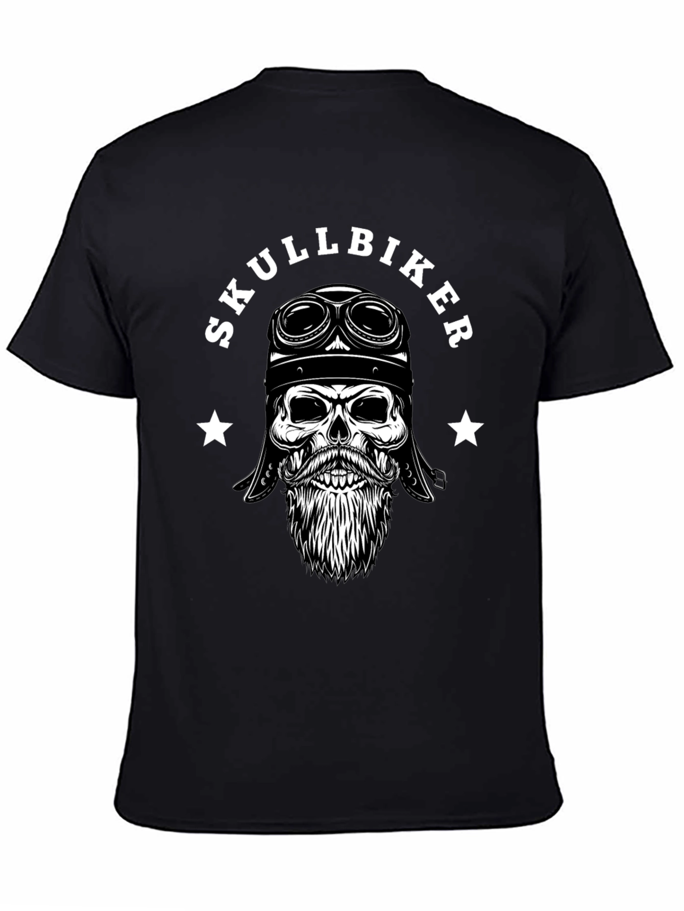 Skull Biker Graphic Tee - Mens Black T-Shirt