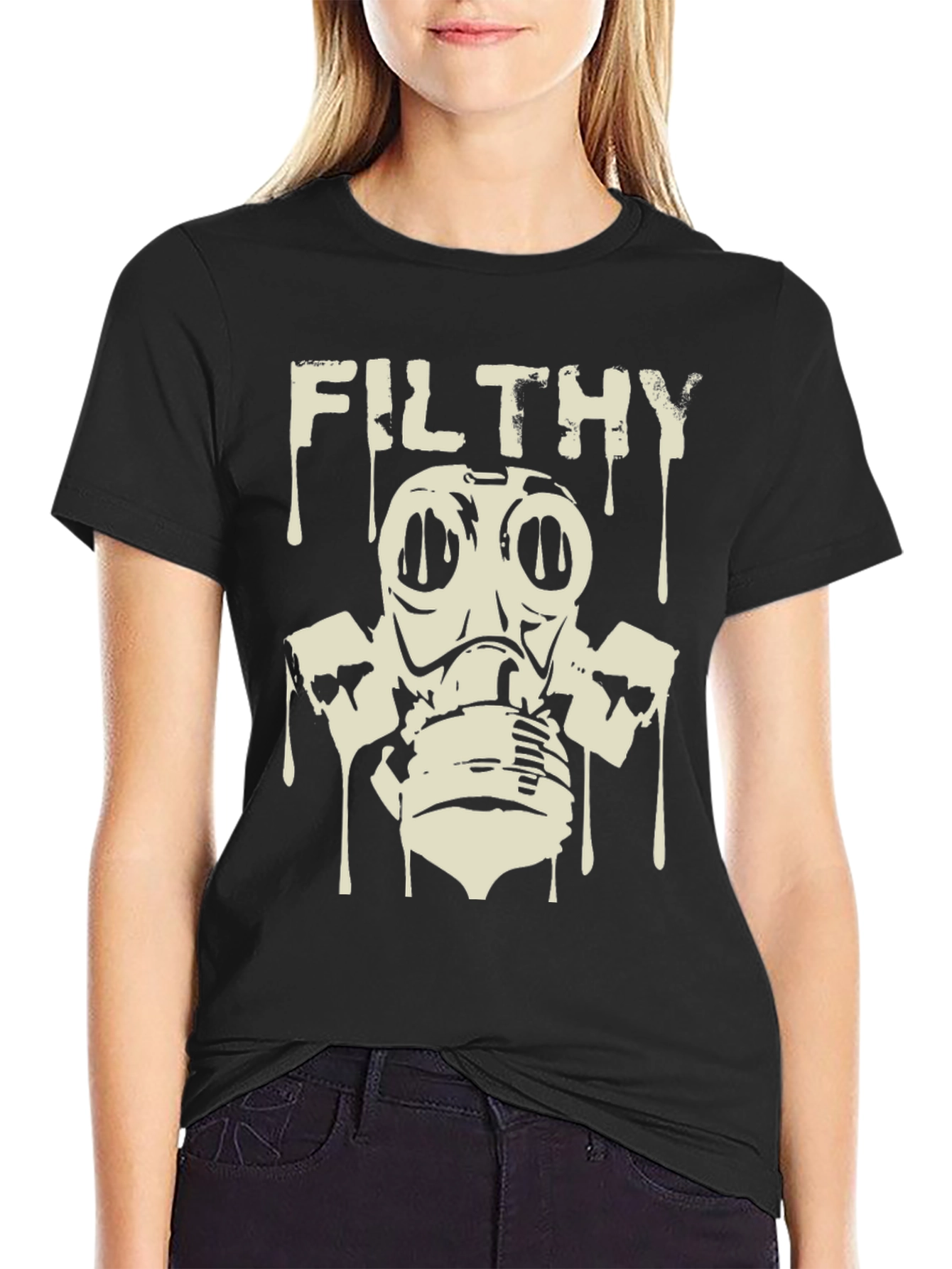 Filthy Gas Mask Graphic Tee - Black