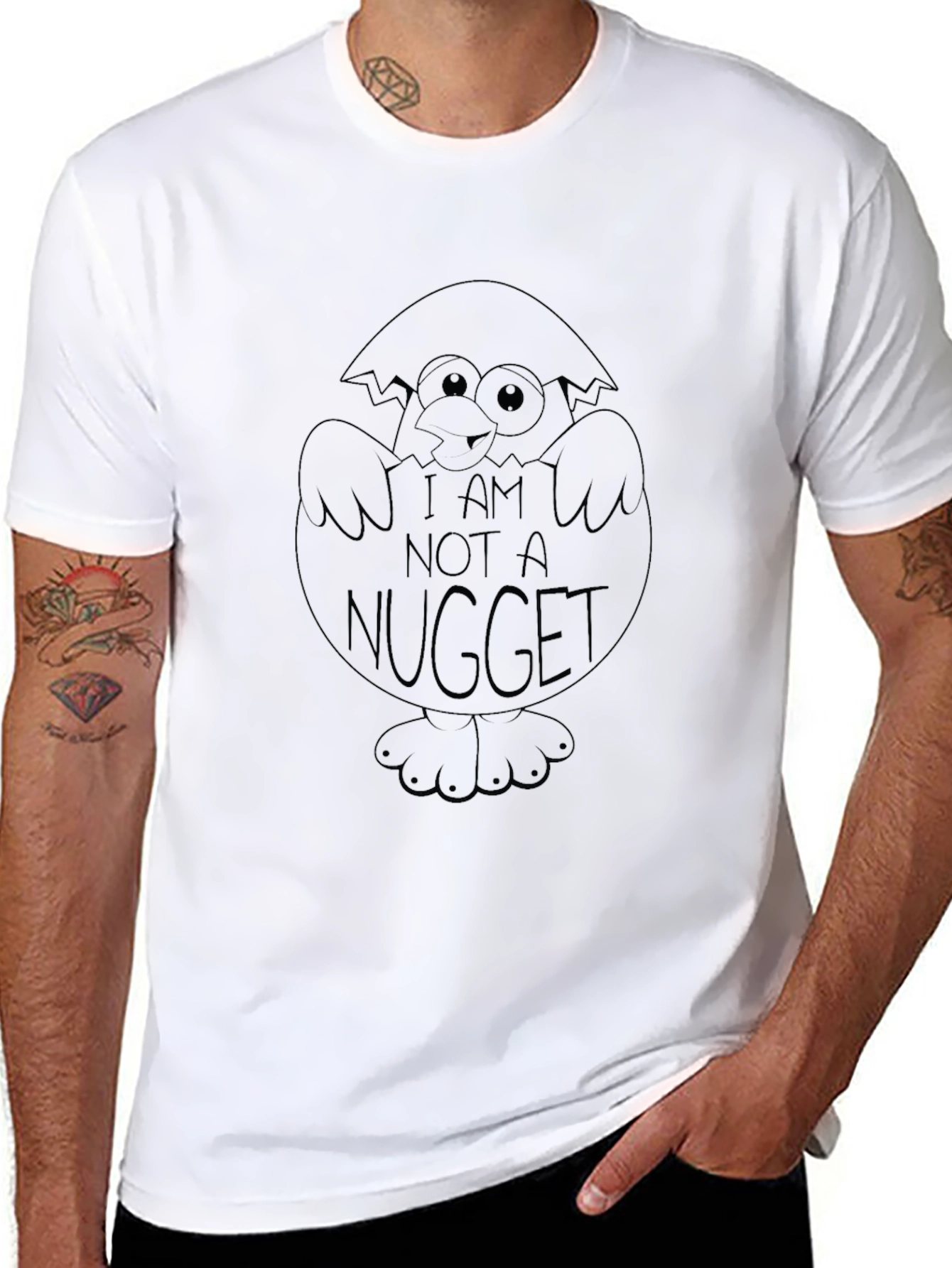 I Am Not A Nugget Mens Black T-Shirt