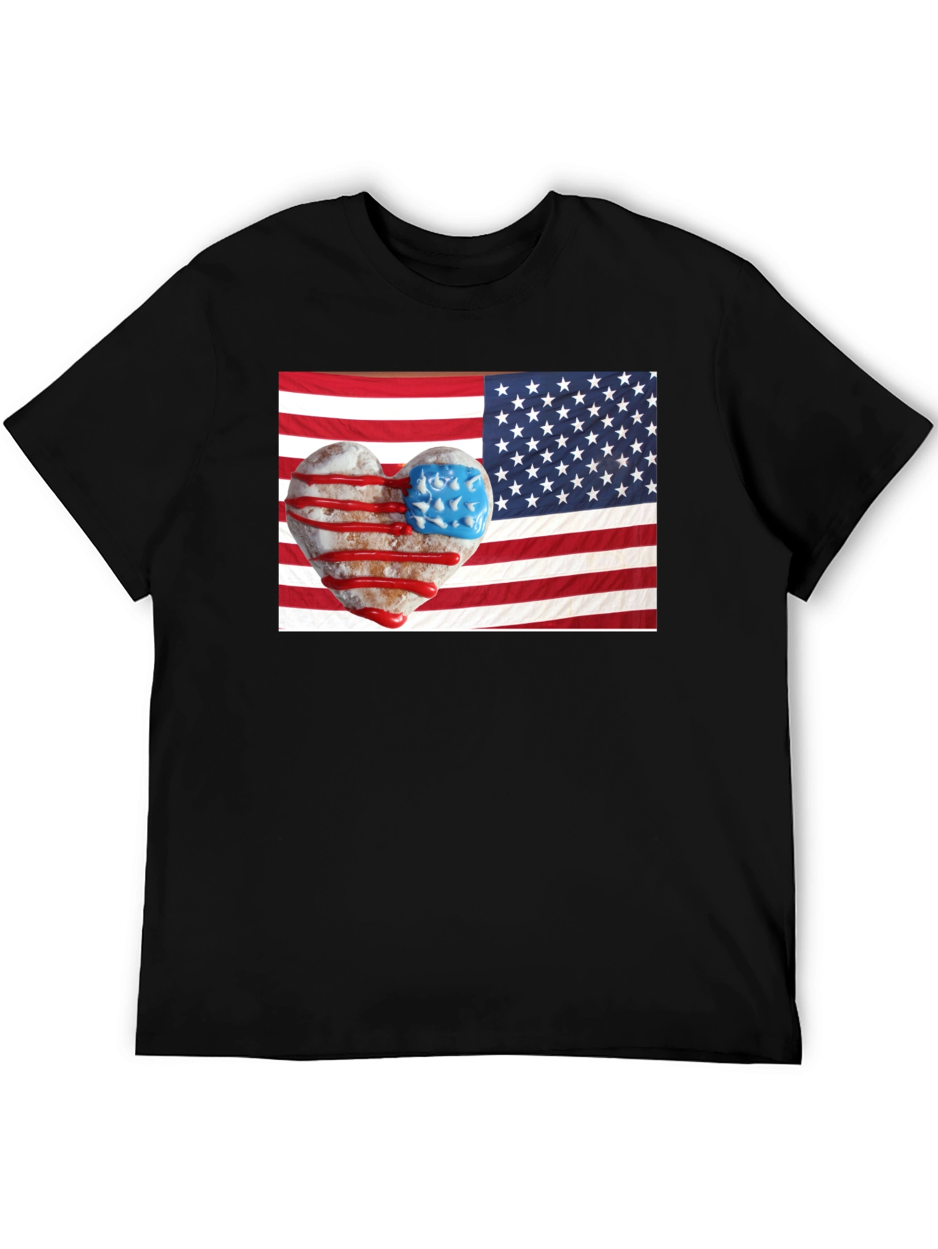 Patriotic Donut Heart USA Flag T-Shirt