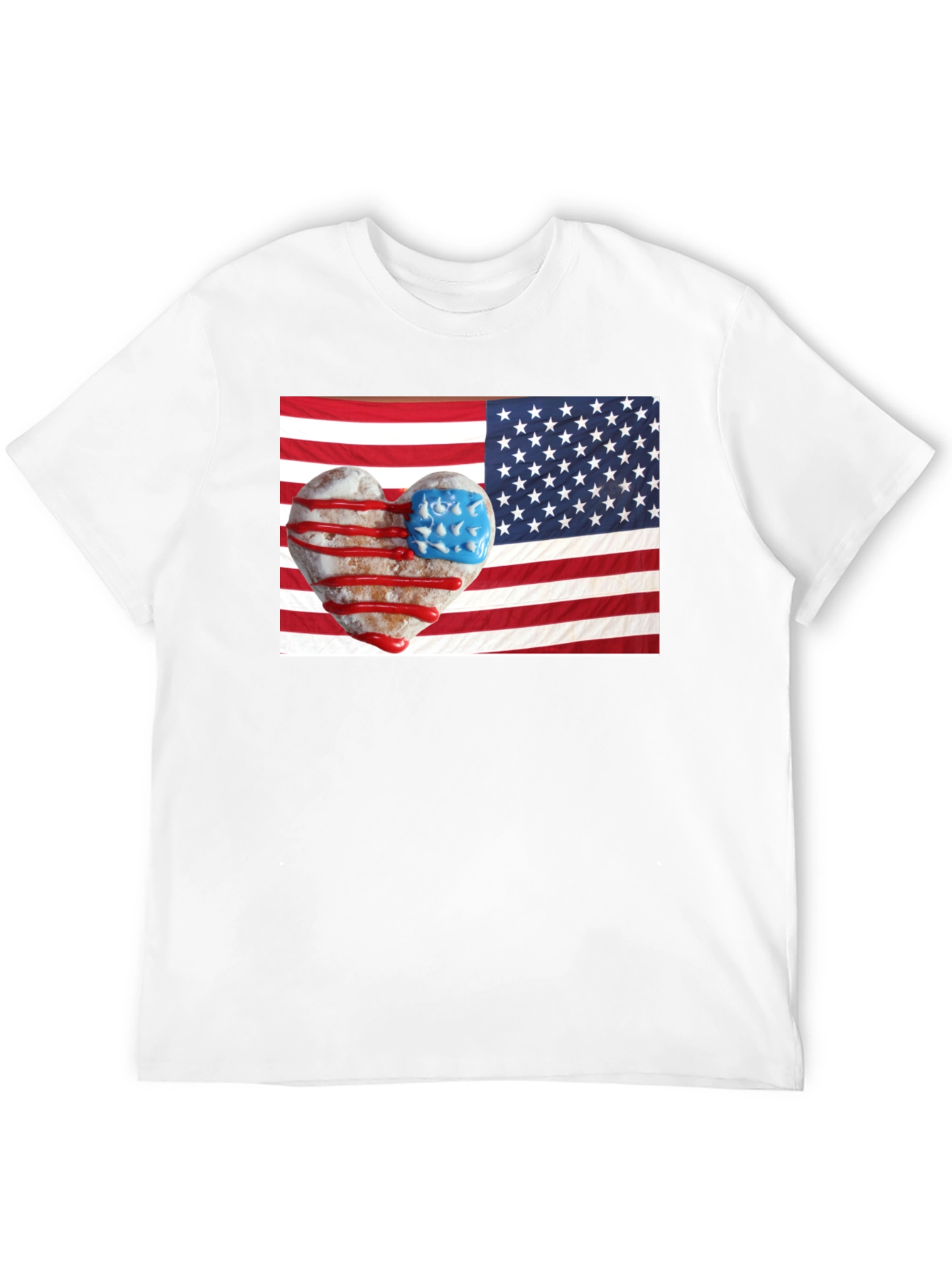 Patriotic Donut Heart USA Flag T-Shirt