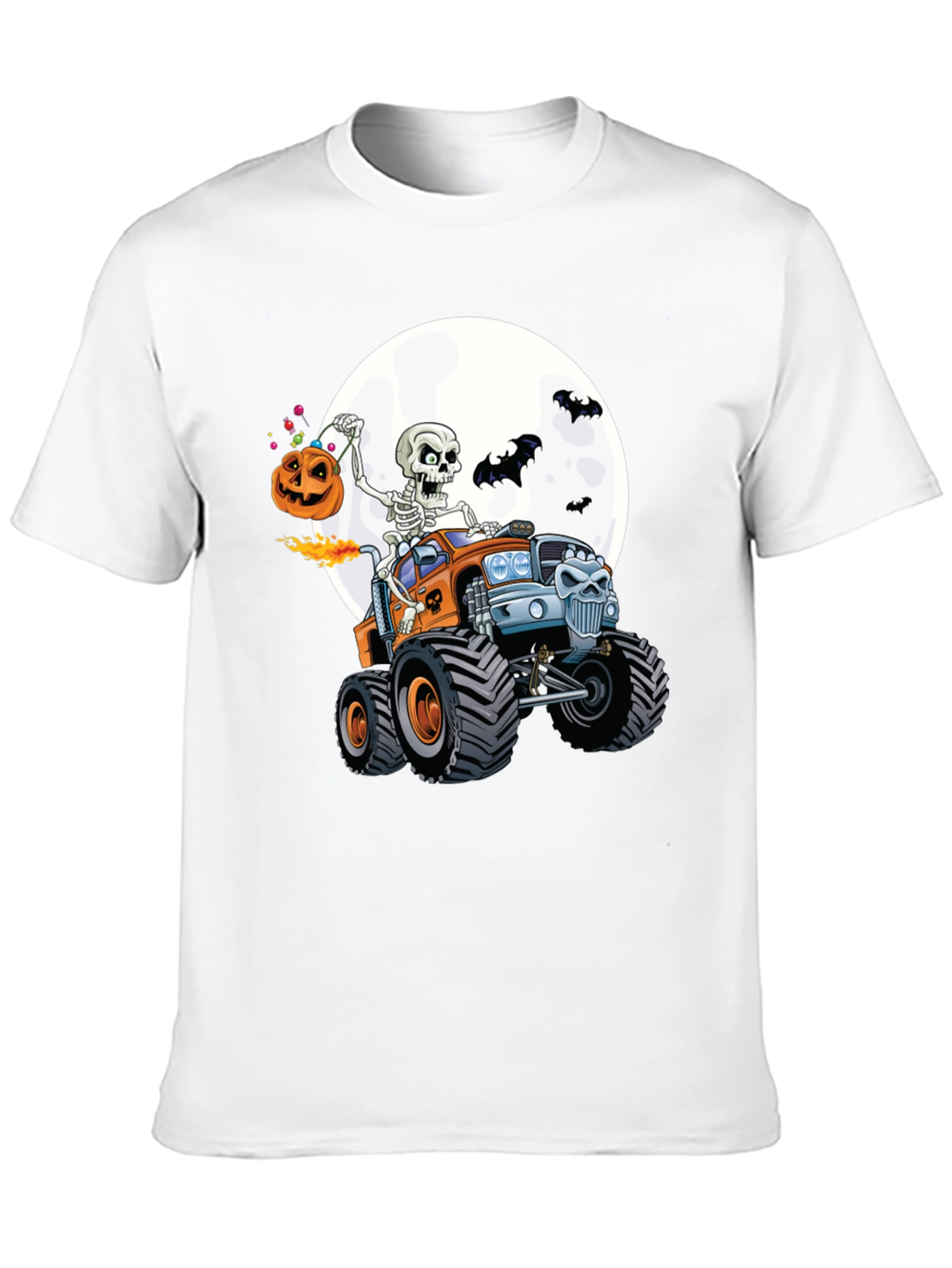 Skeleton Monster Truck Halloween T-Shirt