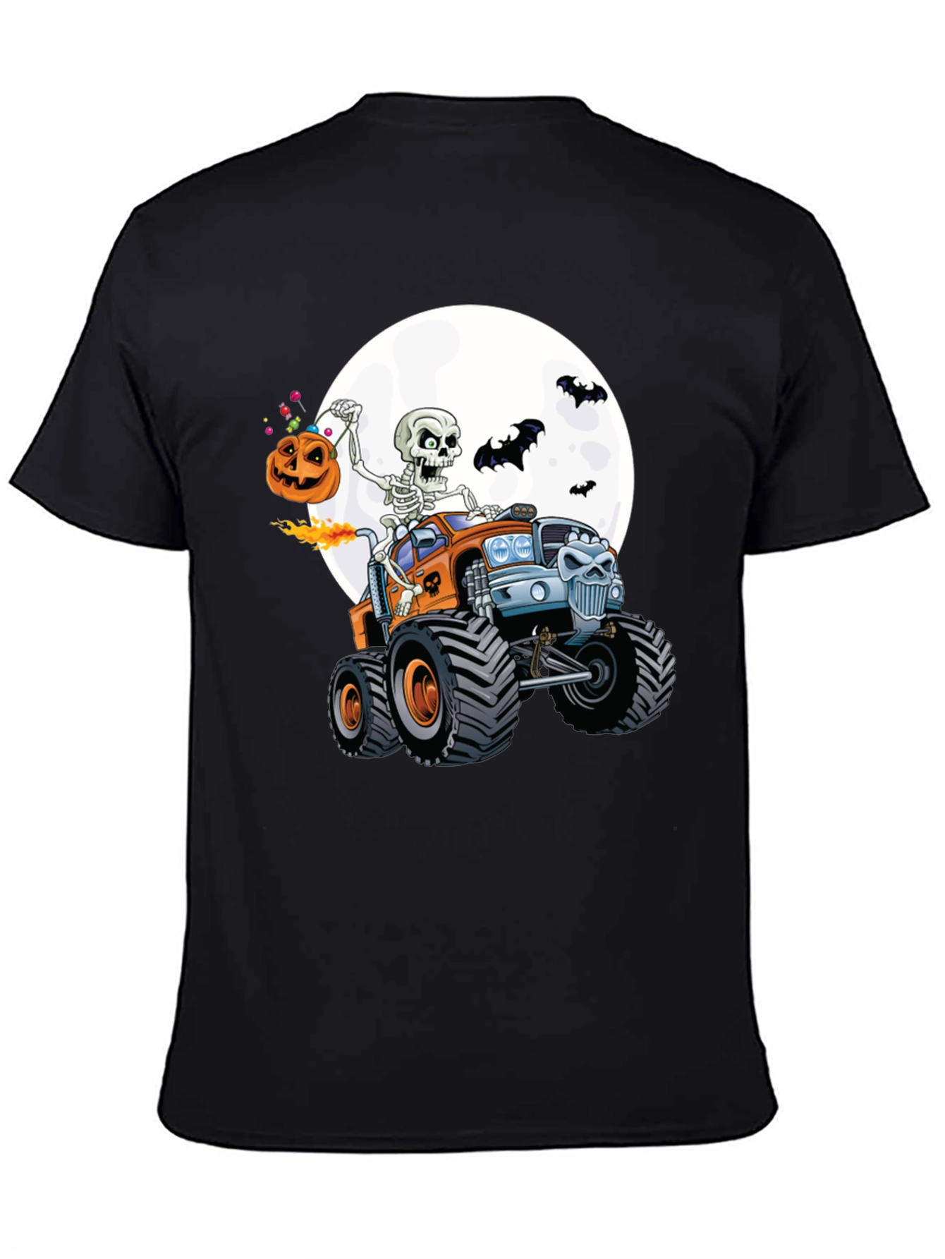 Skeleton Monster Truck Halloween T-Shirt