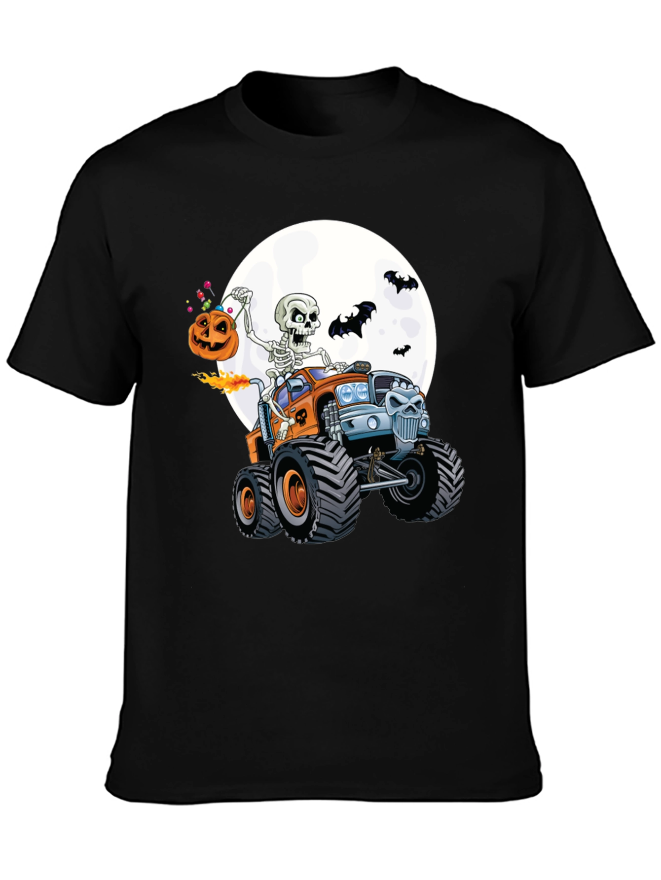 Skeleton Monster Truck Halloween T-Shirt