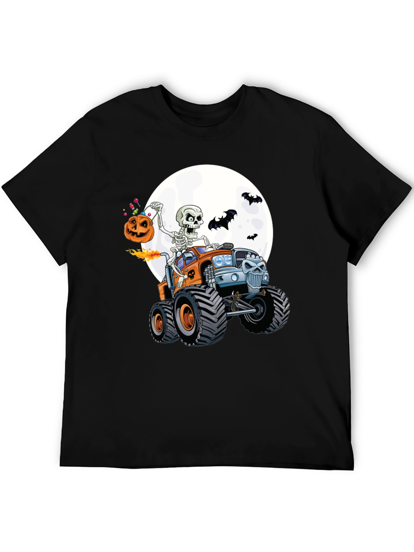 Skeleton Monster Truck Halloween T-Shirt