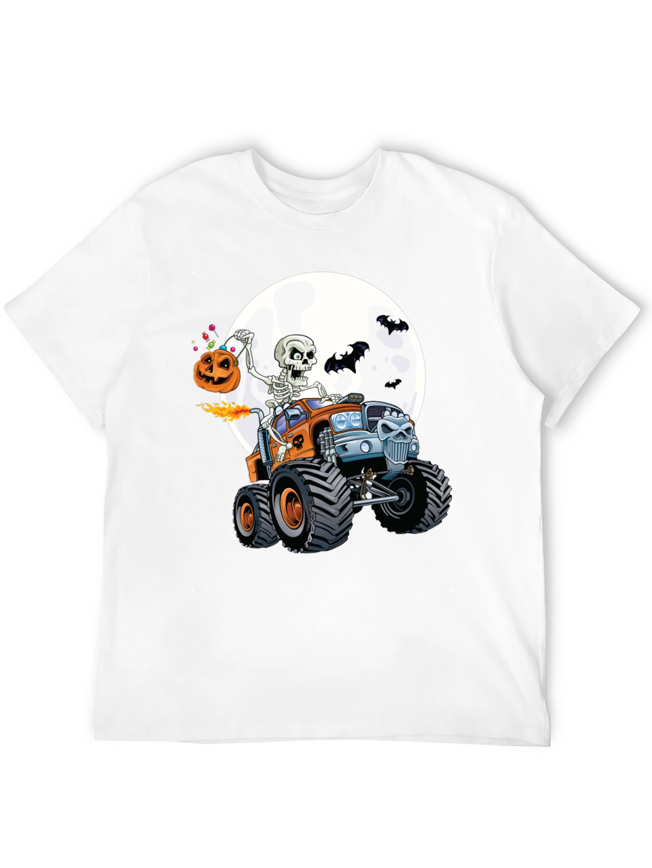 Skeleton Monster Truck Halloween T-Shirt